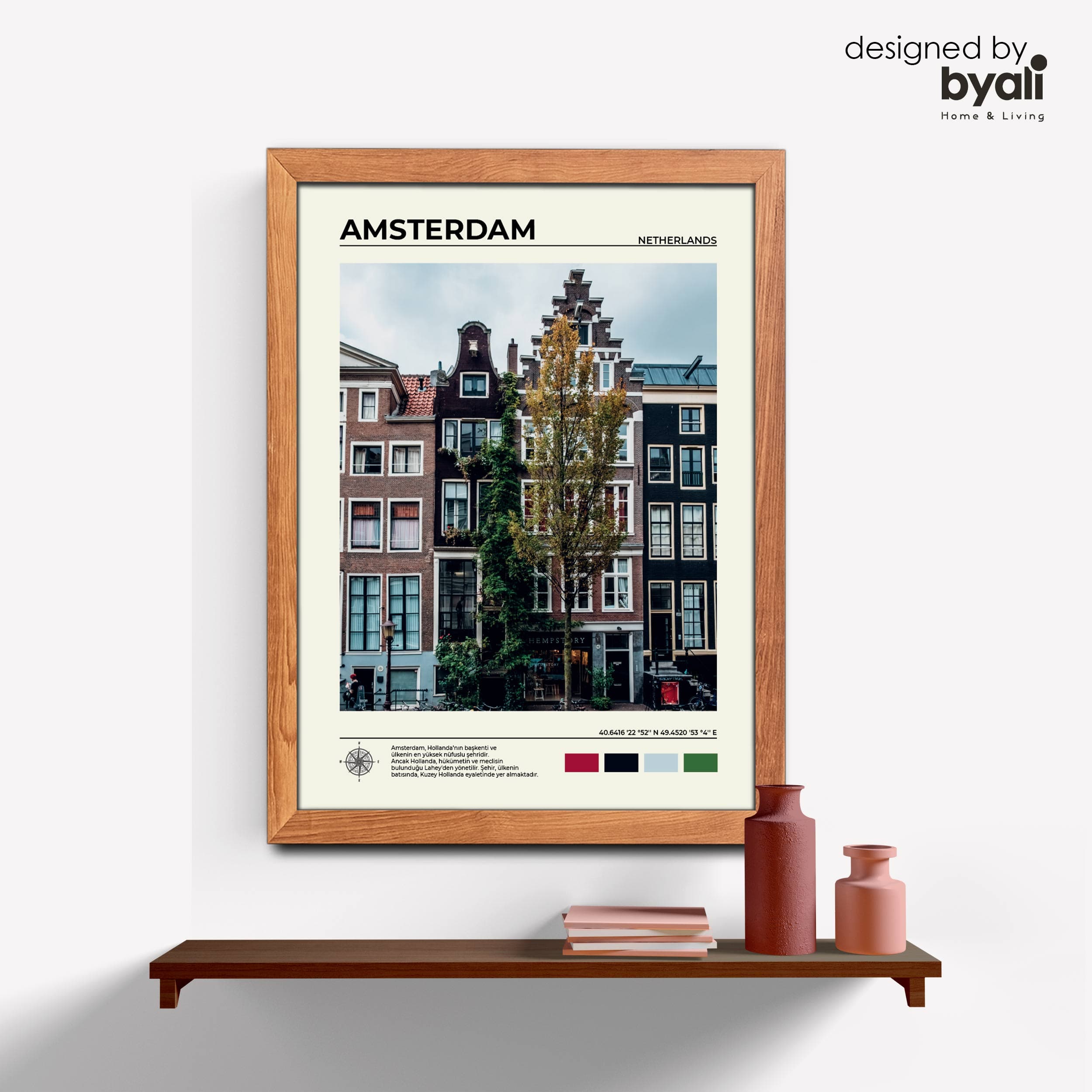 Amsterdam Ahşap Çerçeveli Tablo 1000-2