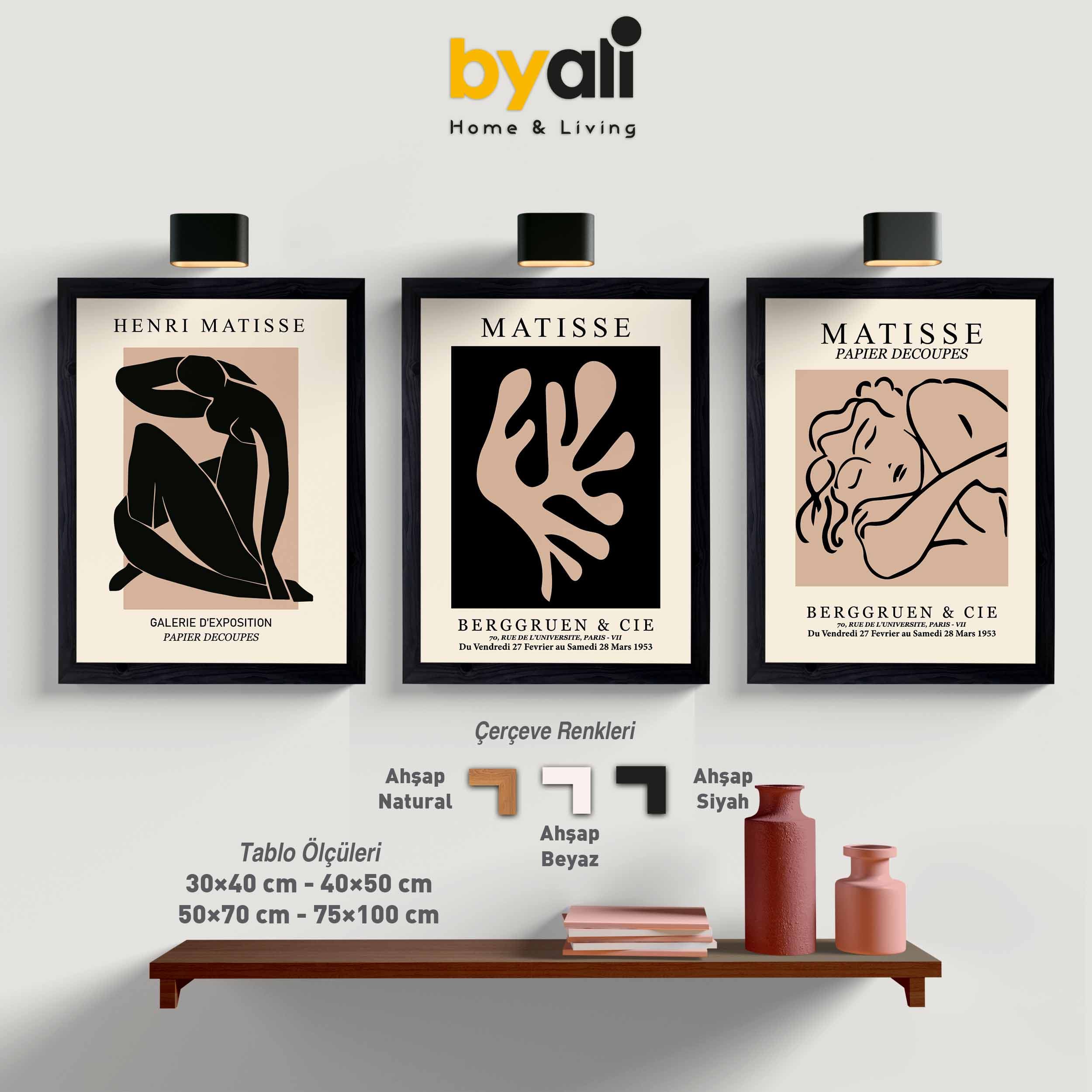 Ahşap Çerçeveli Matisse 3’lü Tablo Seti 3105
