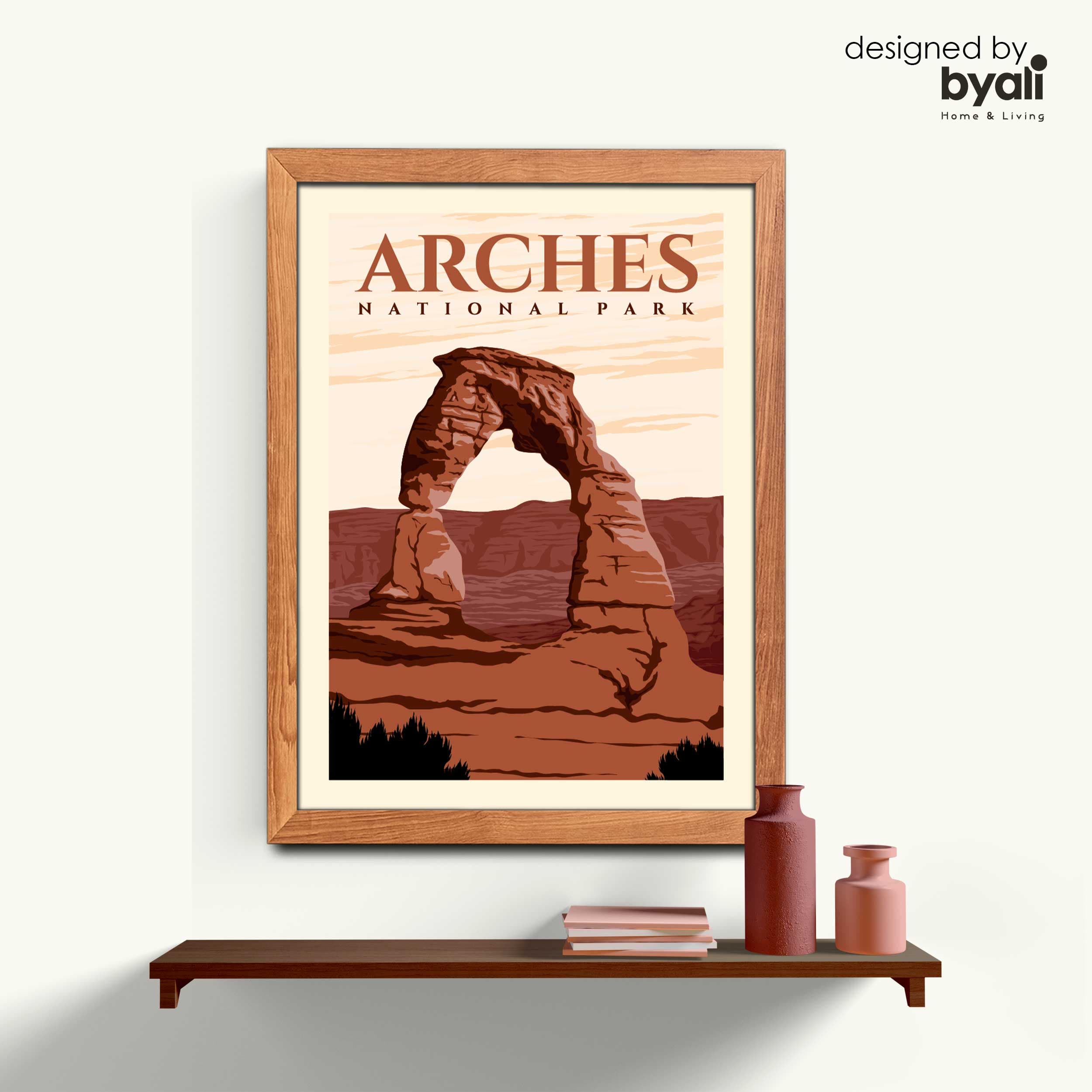 Arches Retro Şehir Ahşap Çerçeveli Tablo