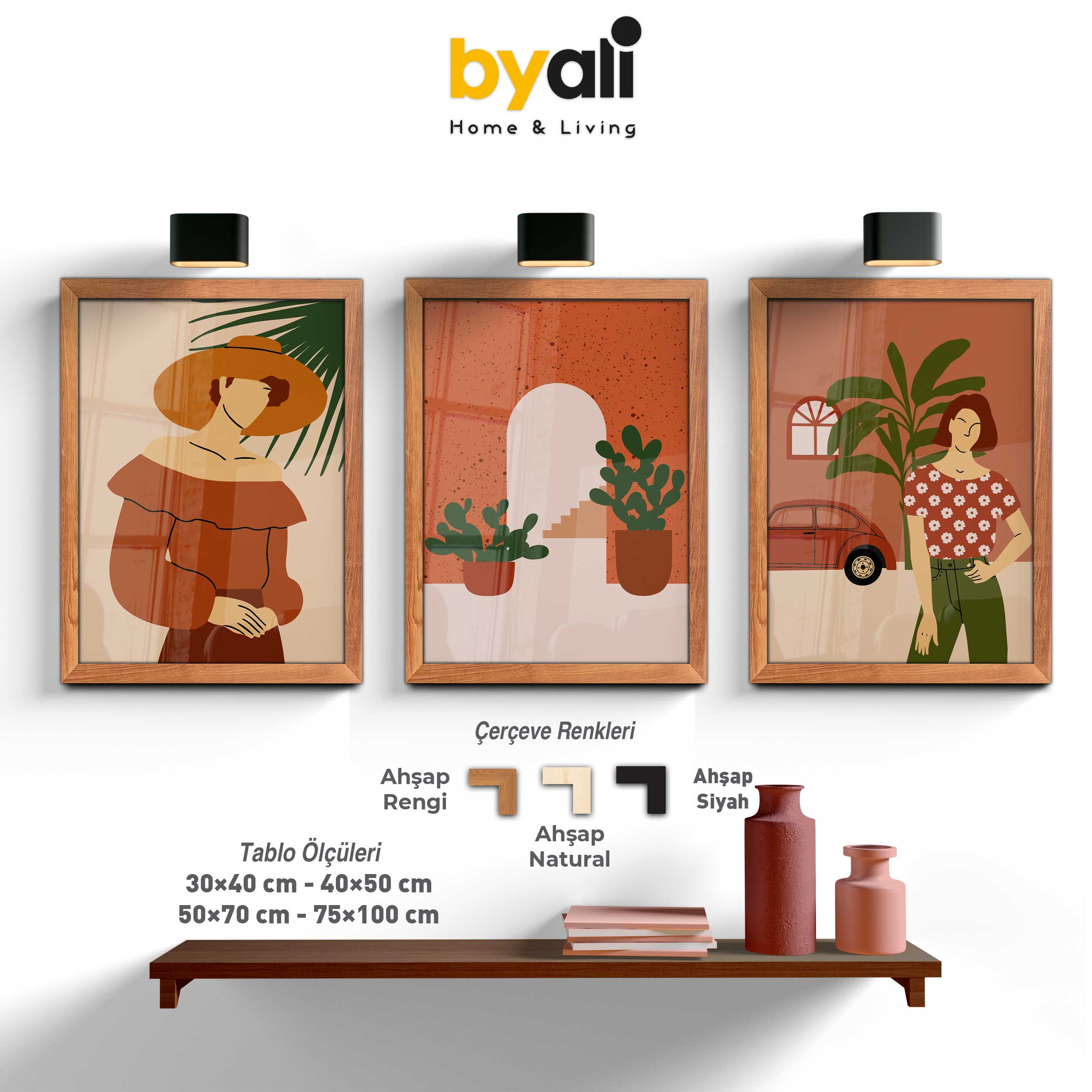 Boho Art 3’lü Tablo Seti 3283