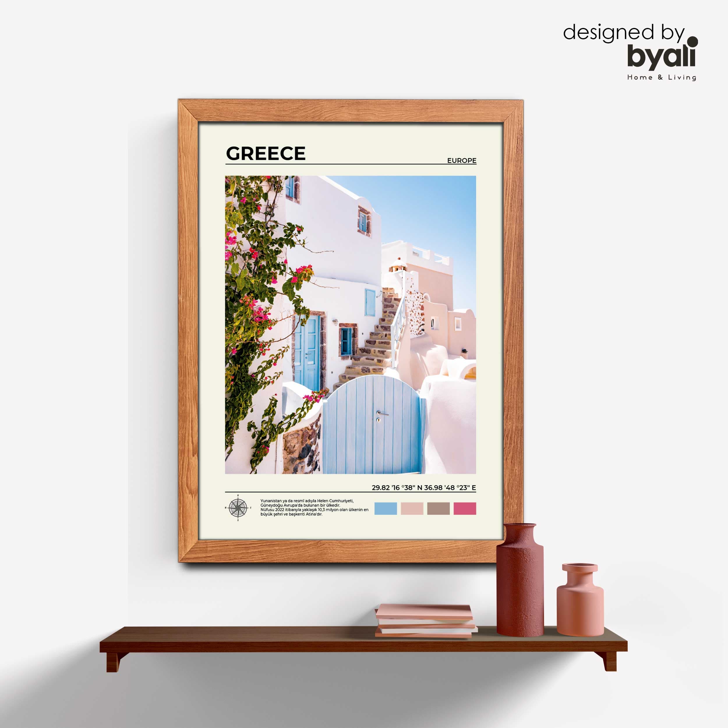 Greece Ahşap Çerçeveli Tablo 1003