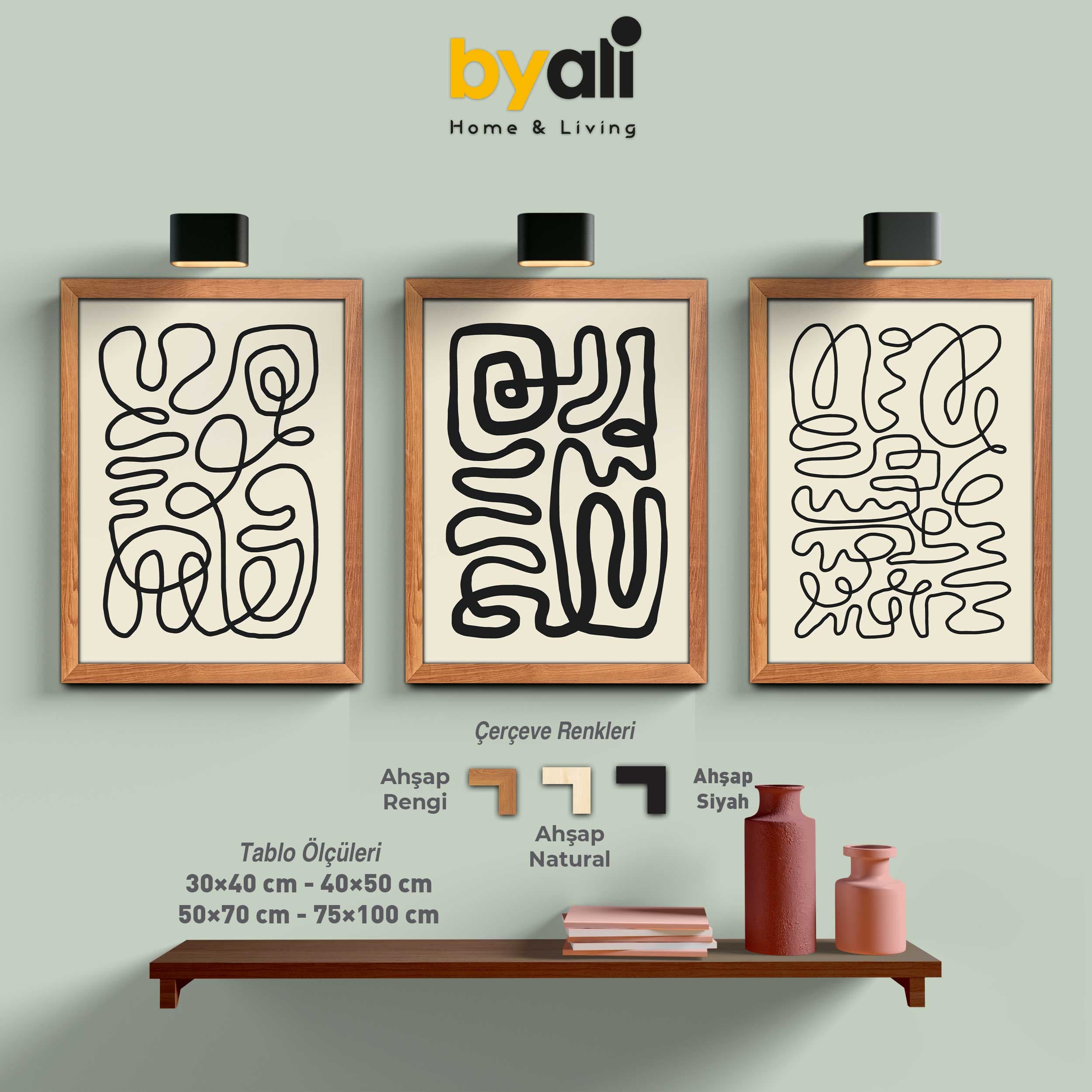 Minimalist Art 3’lü Tablo Seti 3277