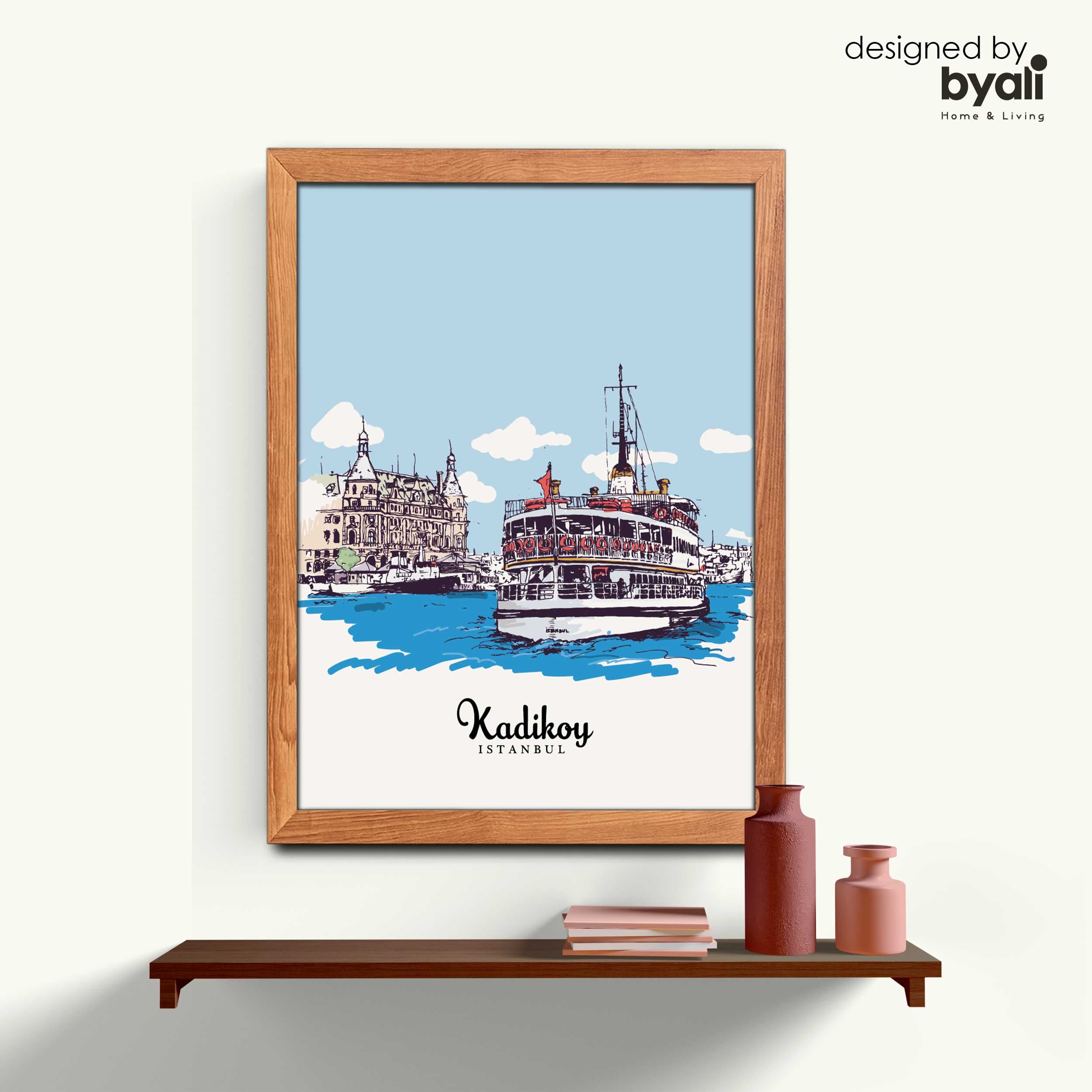 Kadıköy Retro Şehir Ahşap Çerçeveli Tablo