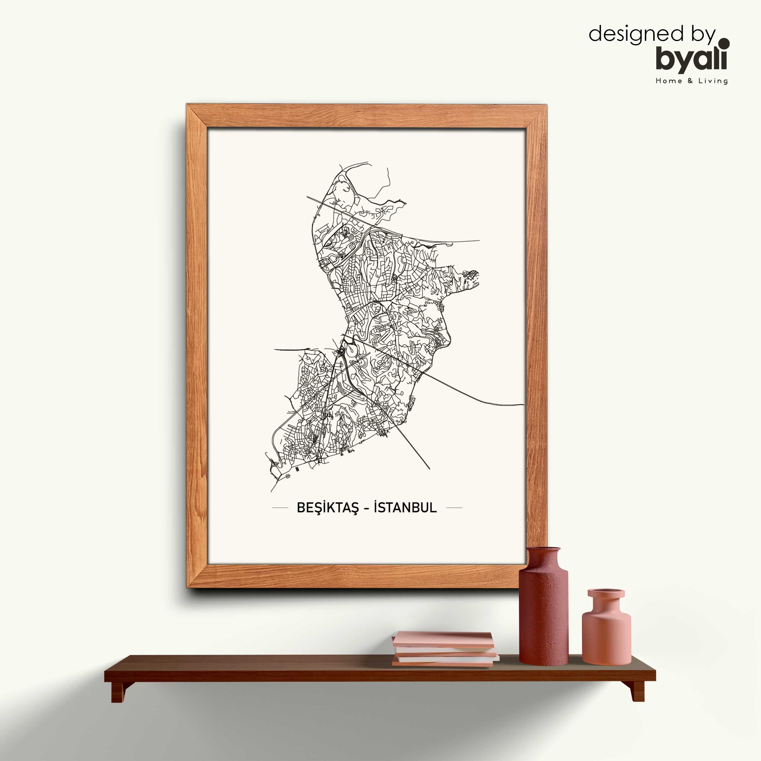 Beşiktaş Map Ahşap Çerçeveli Tablo