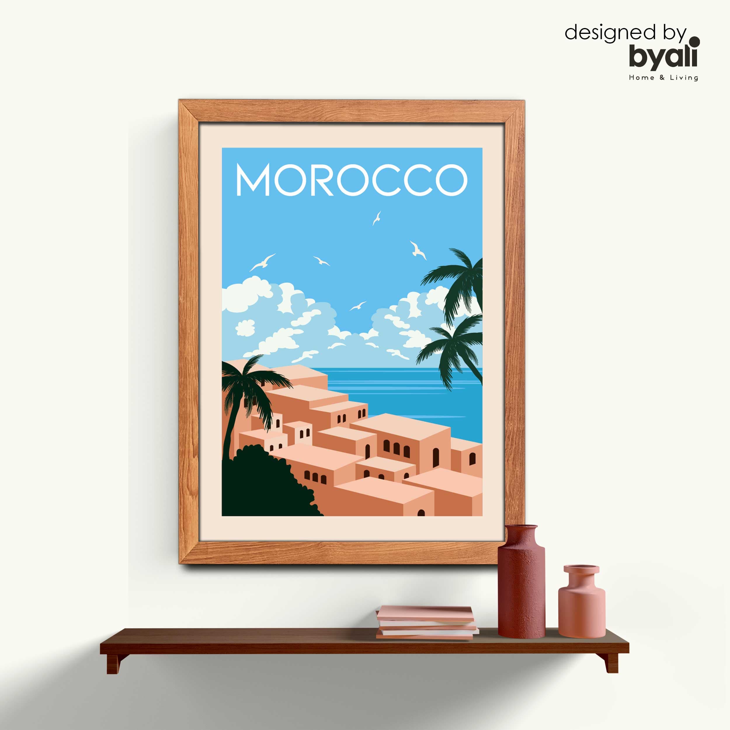 Morocco Retro Şehir Ahşap Çerçeveli Tablo 1020