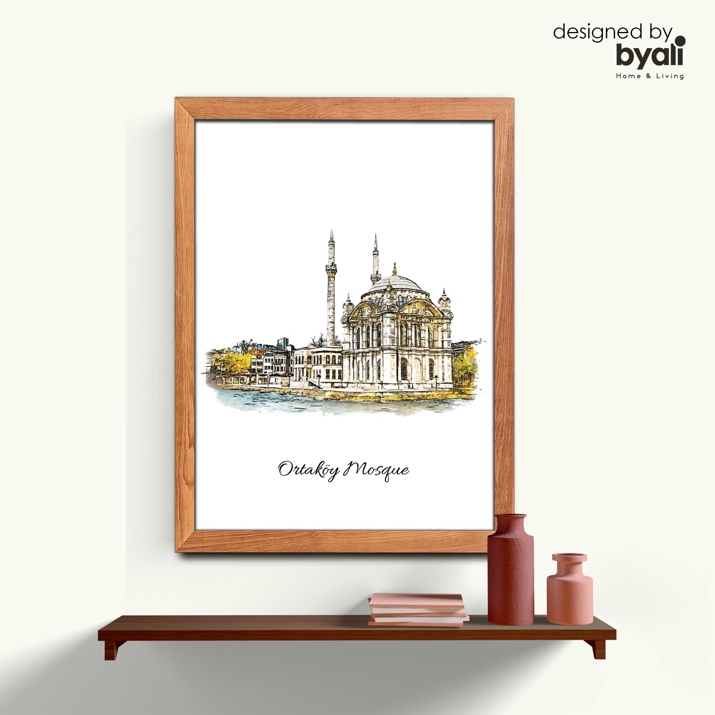 Ortaköy Retro Şehir Ahşap Çerçeveli Tablo