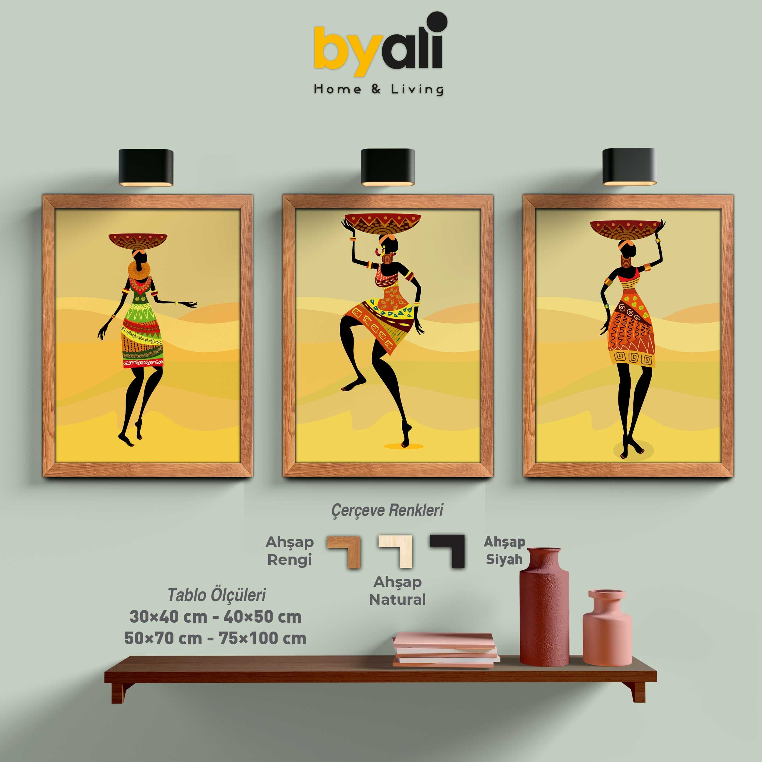 African Girl 3’lü Tablo Seti