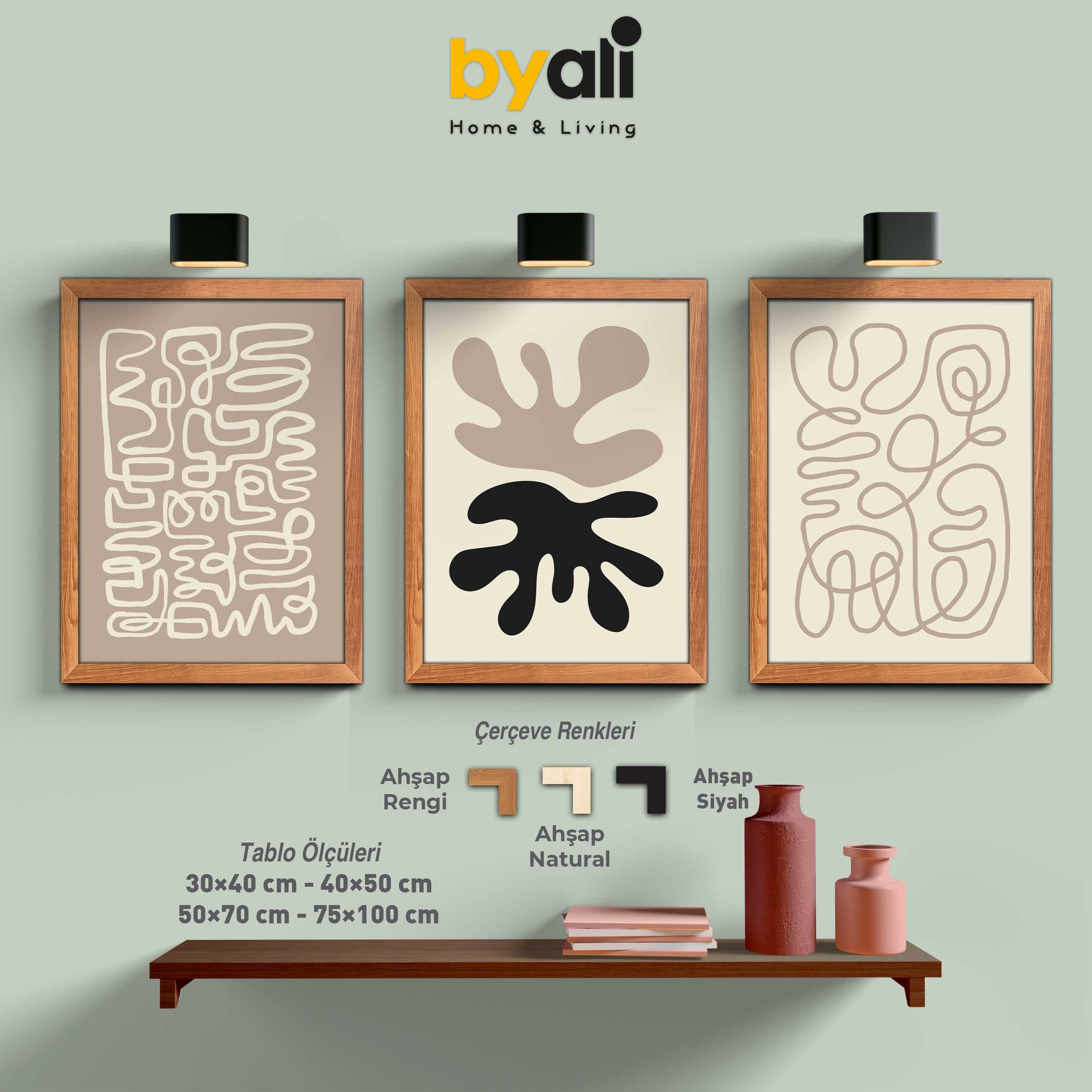 Minimalist Art 3’lü Tablo Seti 3274
