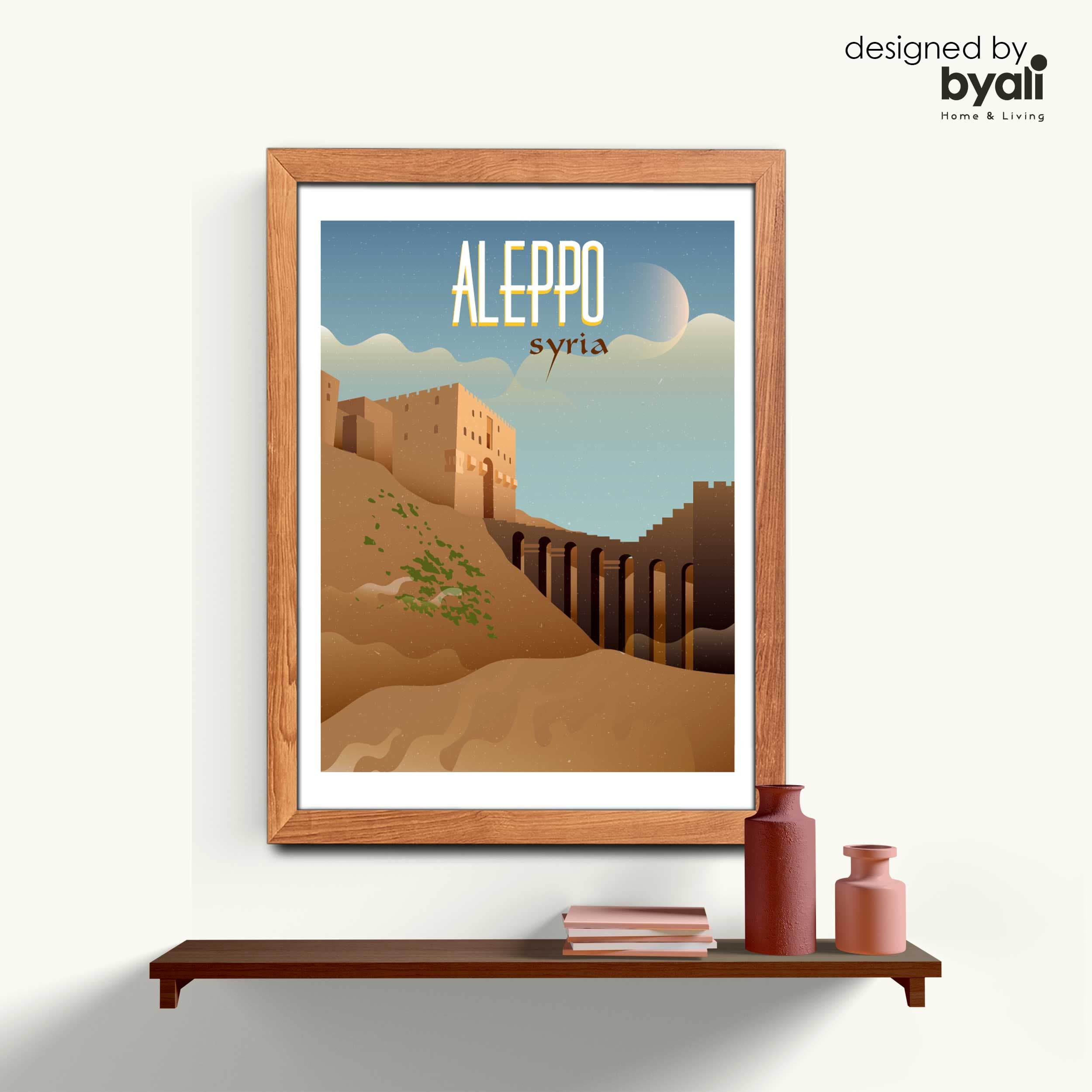 Aleppo Retro Şehir Ahşap Çerçeveli Tablo