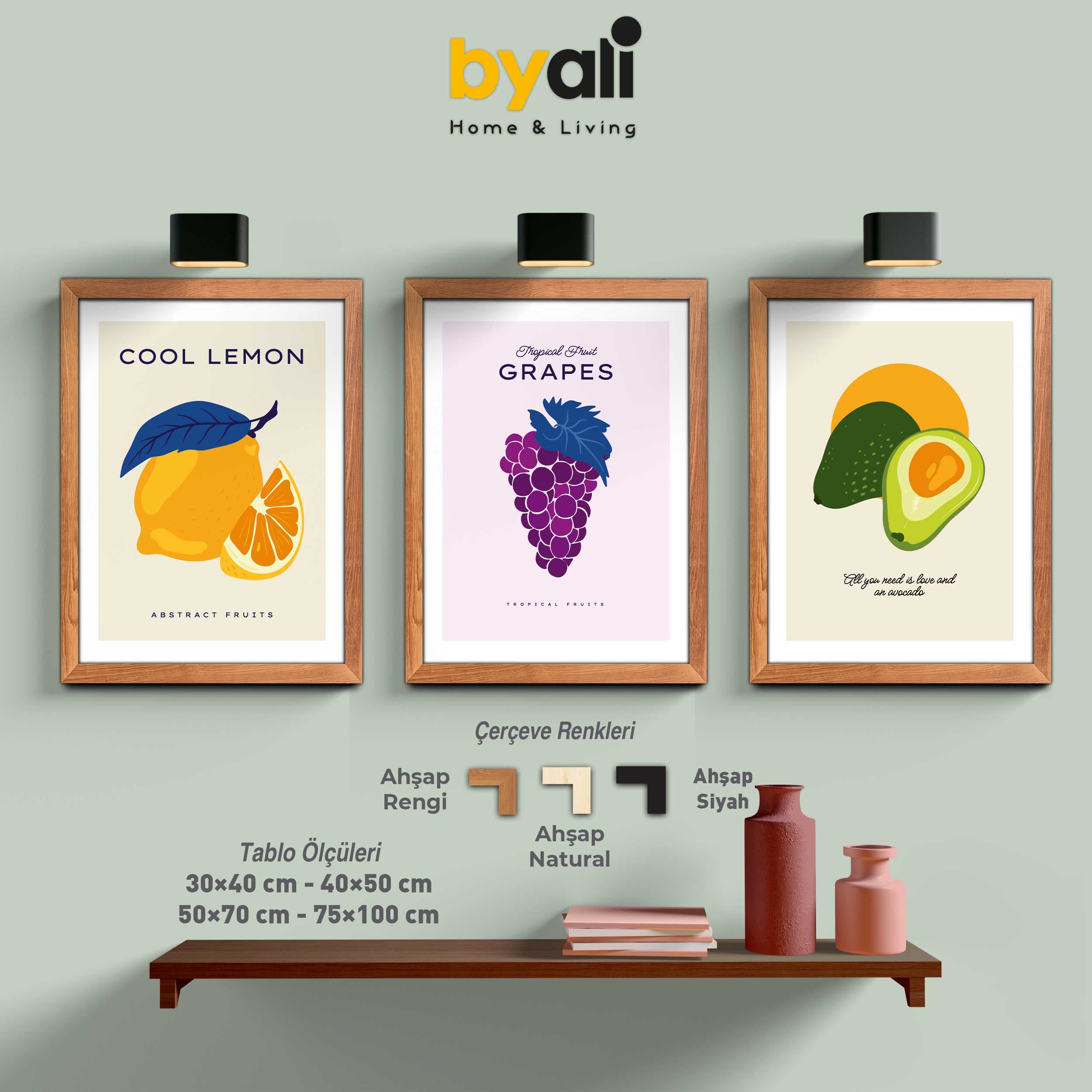 Tropikal Fruits 3’lü Tablo Seti 3215
