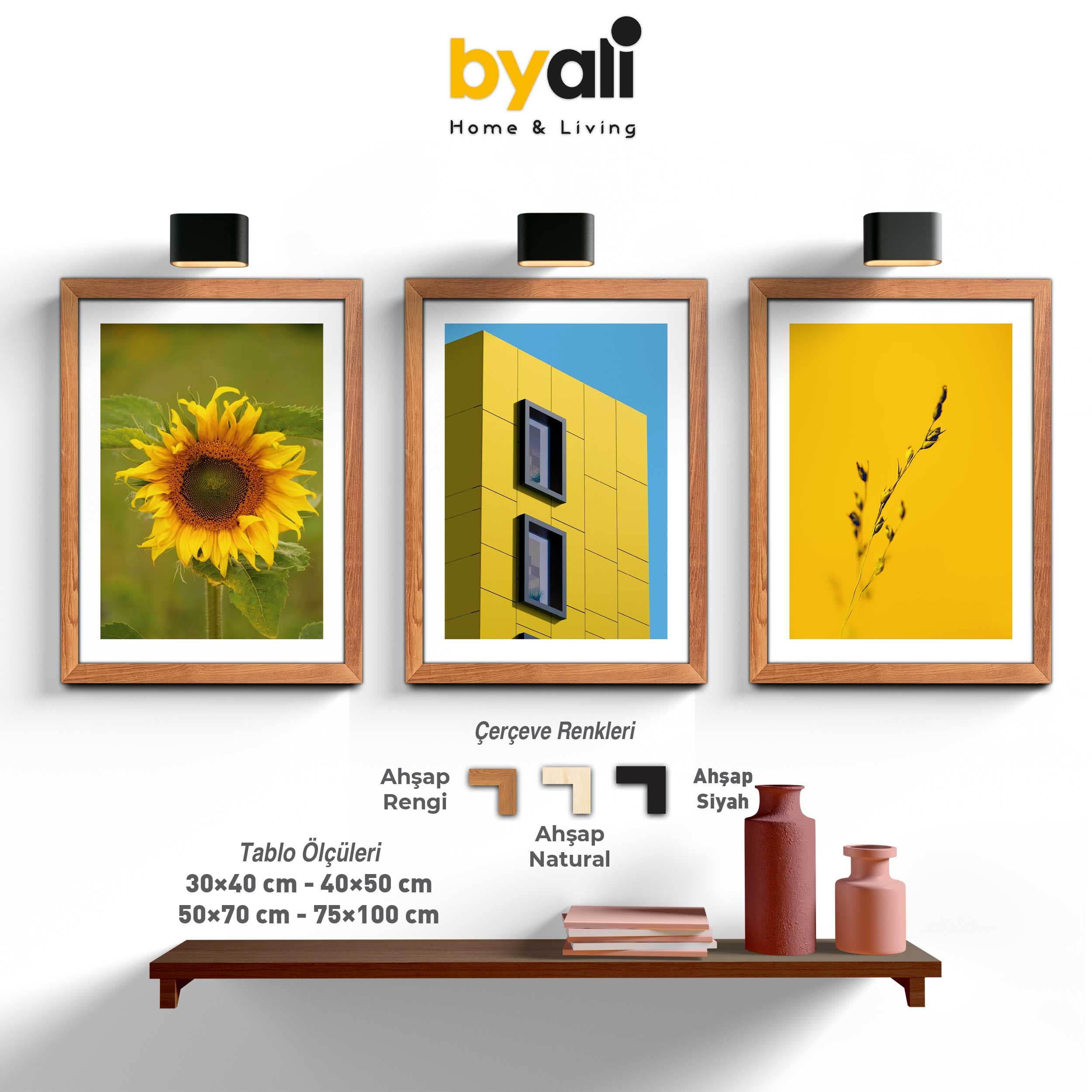 Minimal Yellow 3’lü Tablo Seti