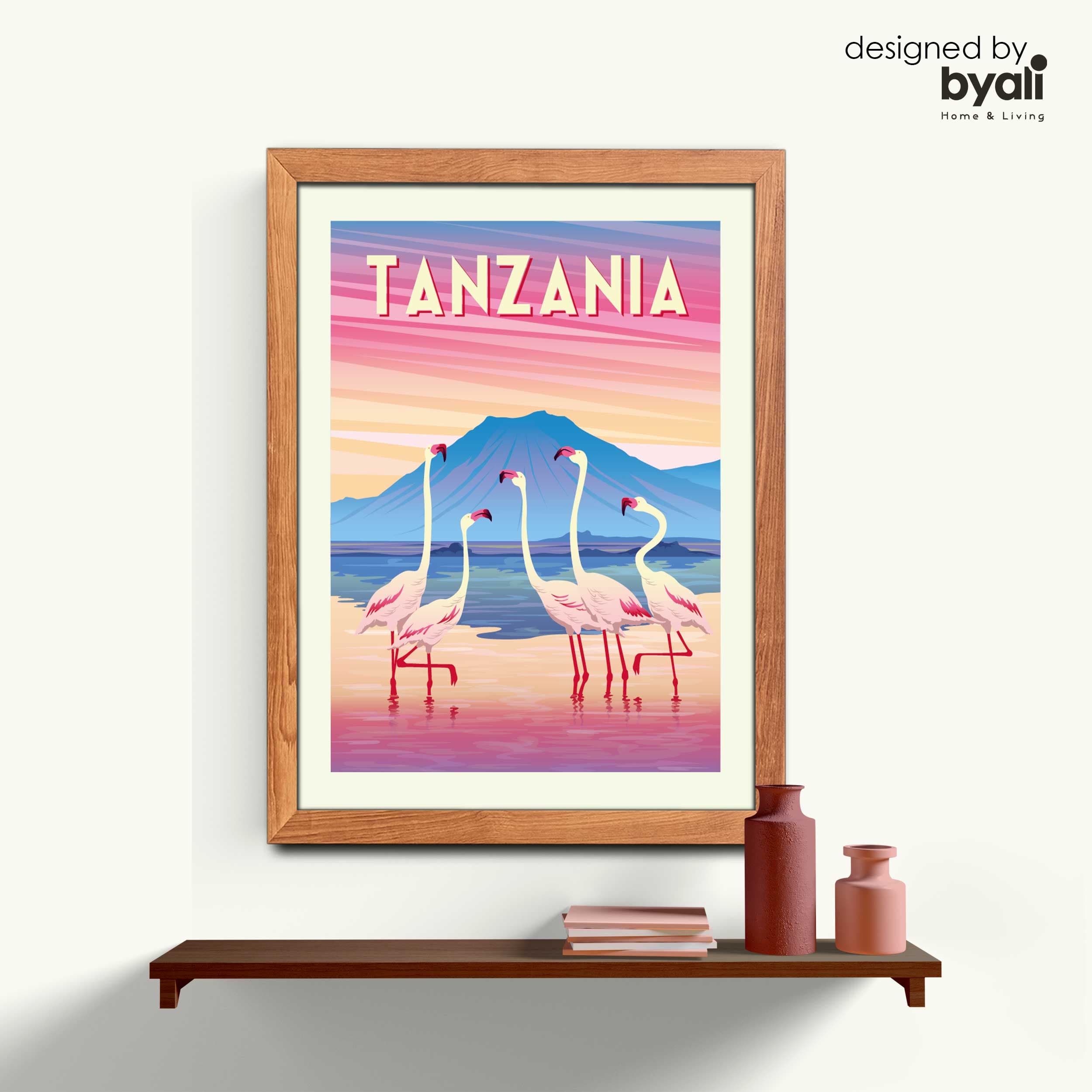 Tanzania Retro Şehir Ahşap Çerçeveli Tablo