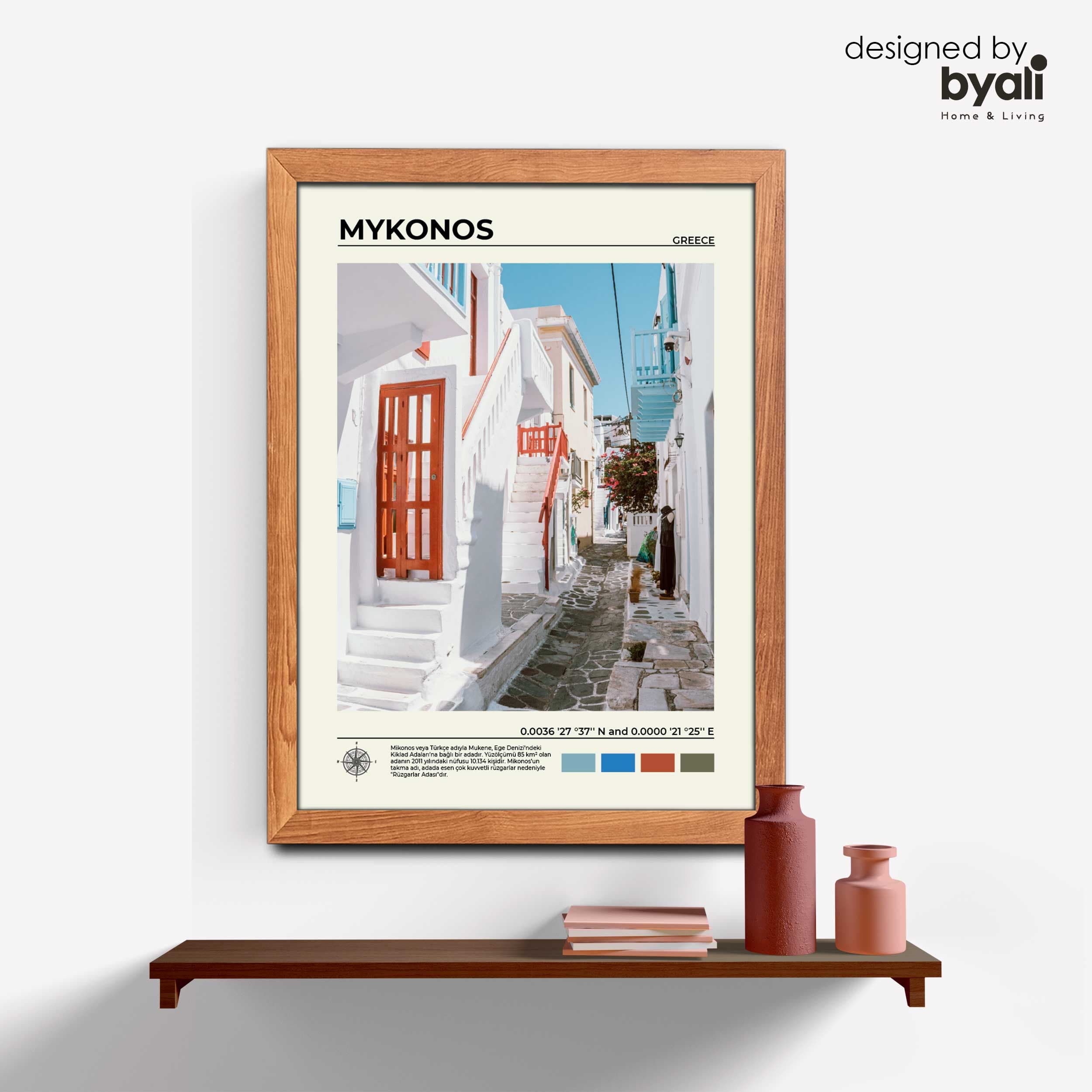 Mykonos Ahşap Çerçeveli Tablo