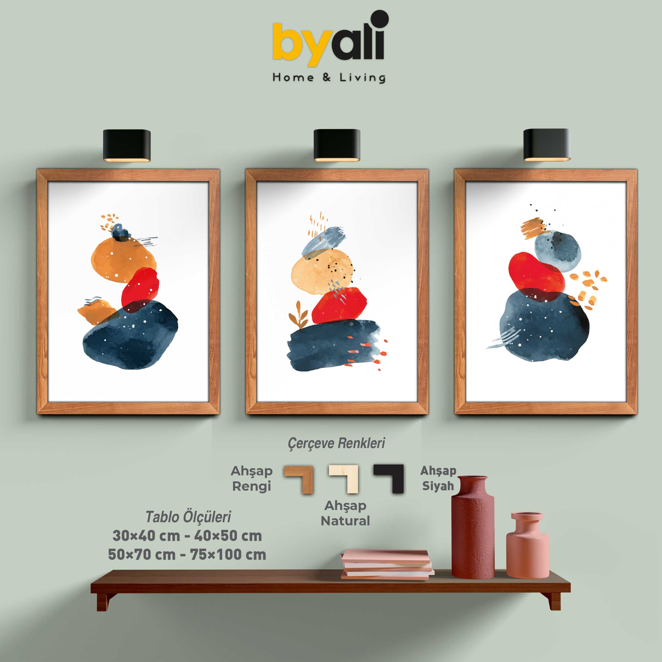 Soyut Sanat 3’lü Tablo Seti