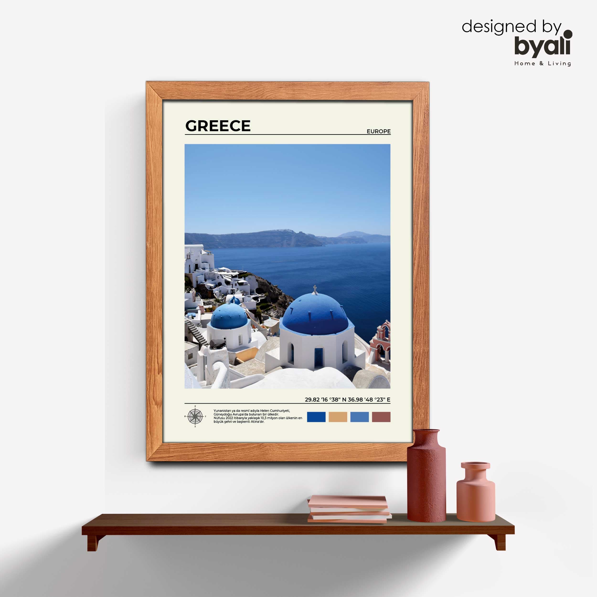 Greece Ahşap Çerçeveli Tablo 1004-2