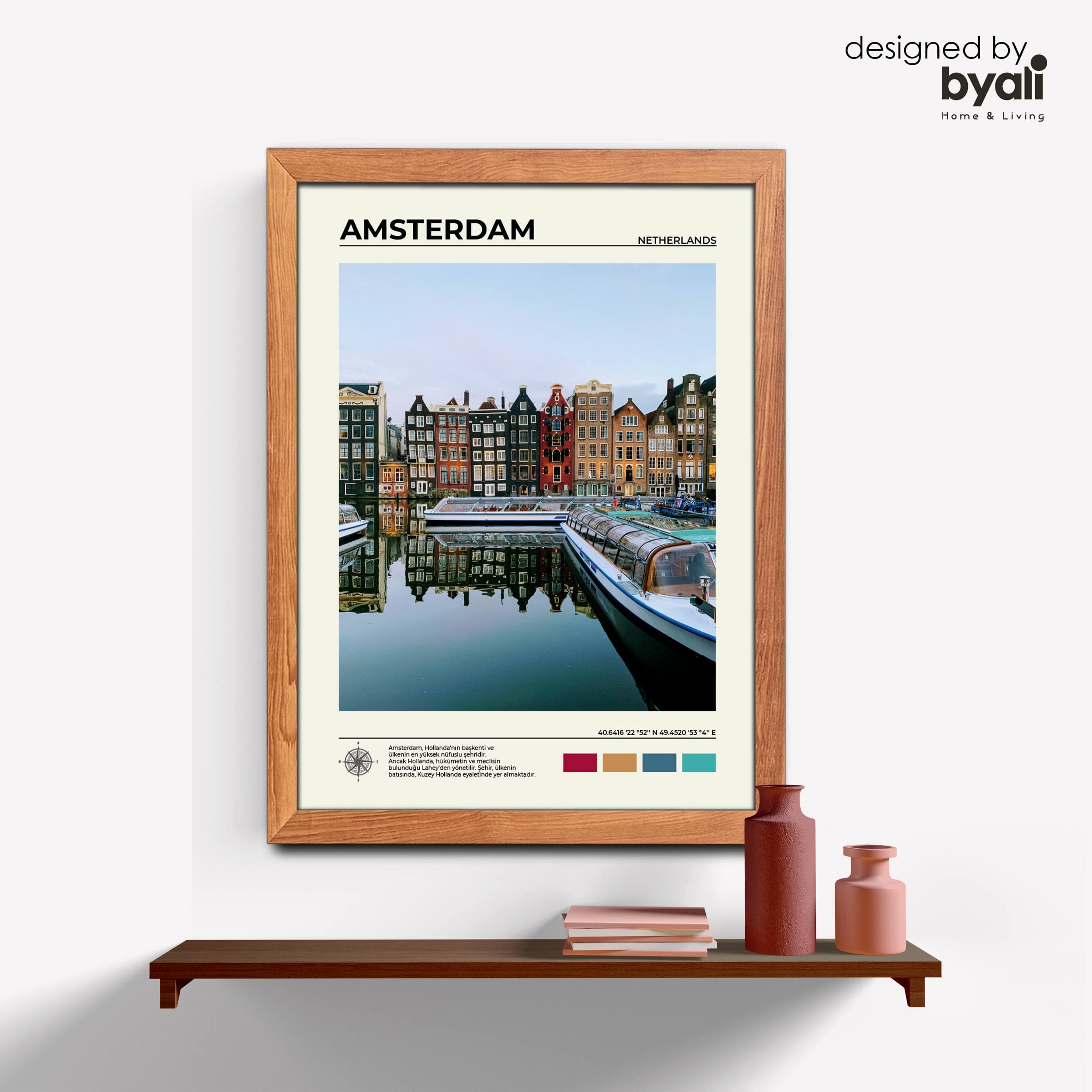 Amsterdam Ahşap Çerçeveli Tablo 1000-3