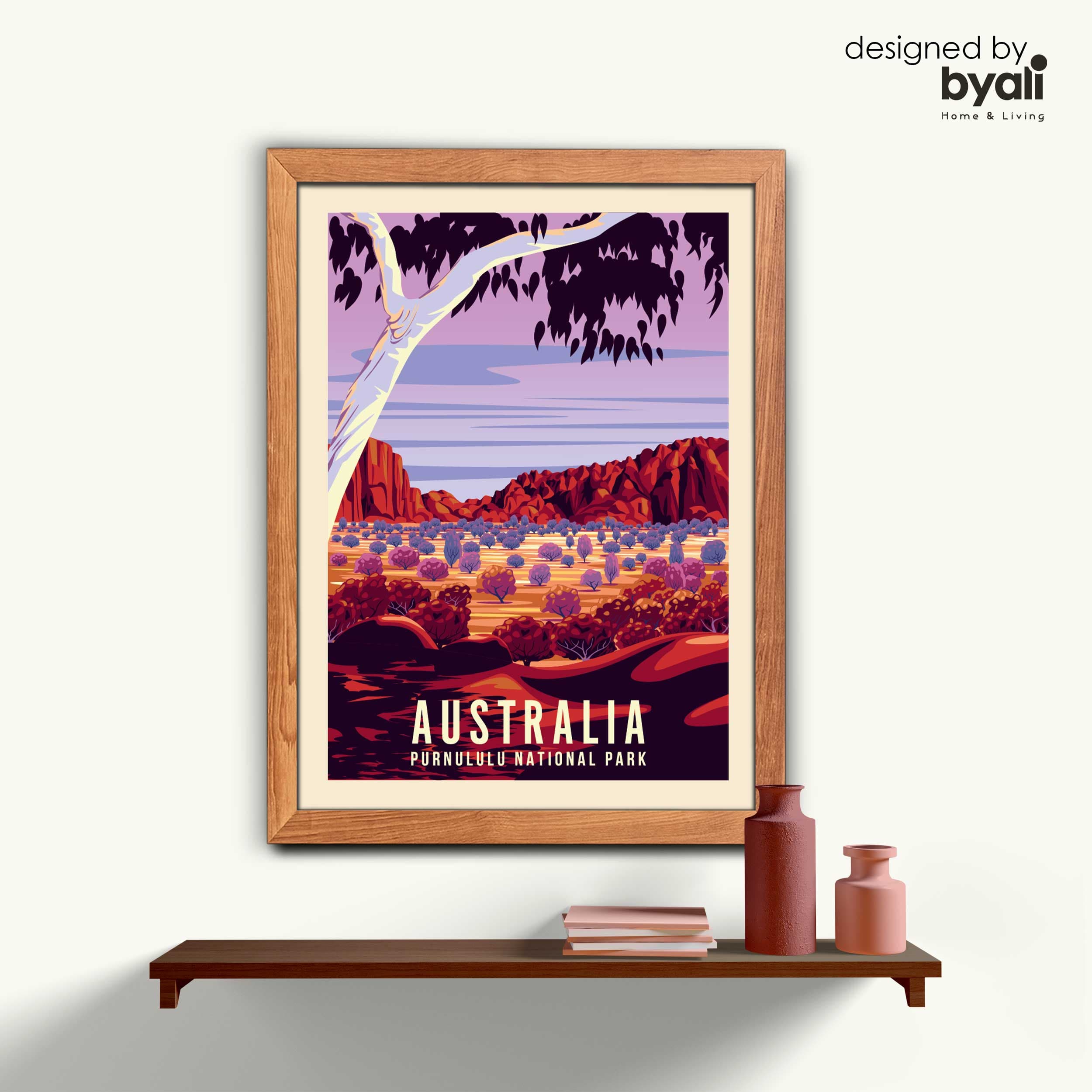 Australia Retro Şehir Ahşap Çerçeveli Tablo 1118