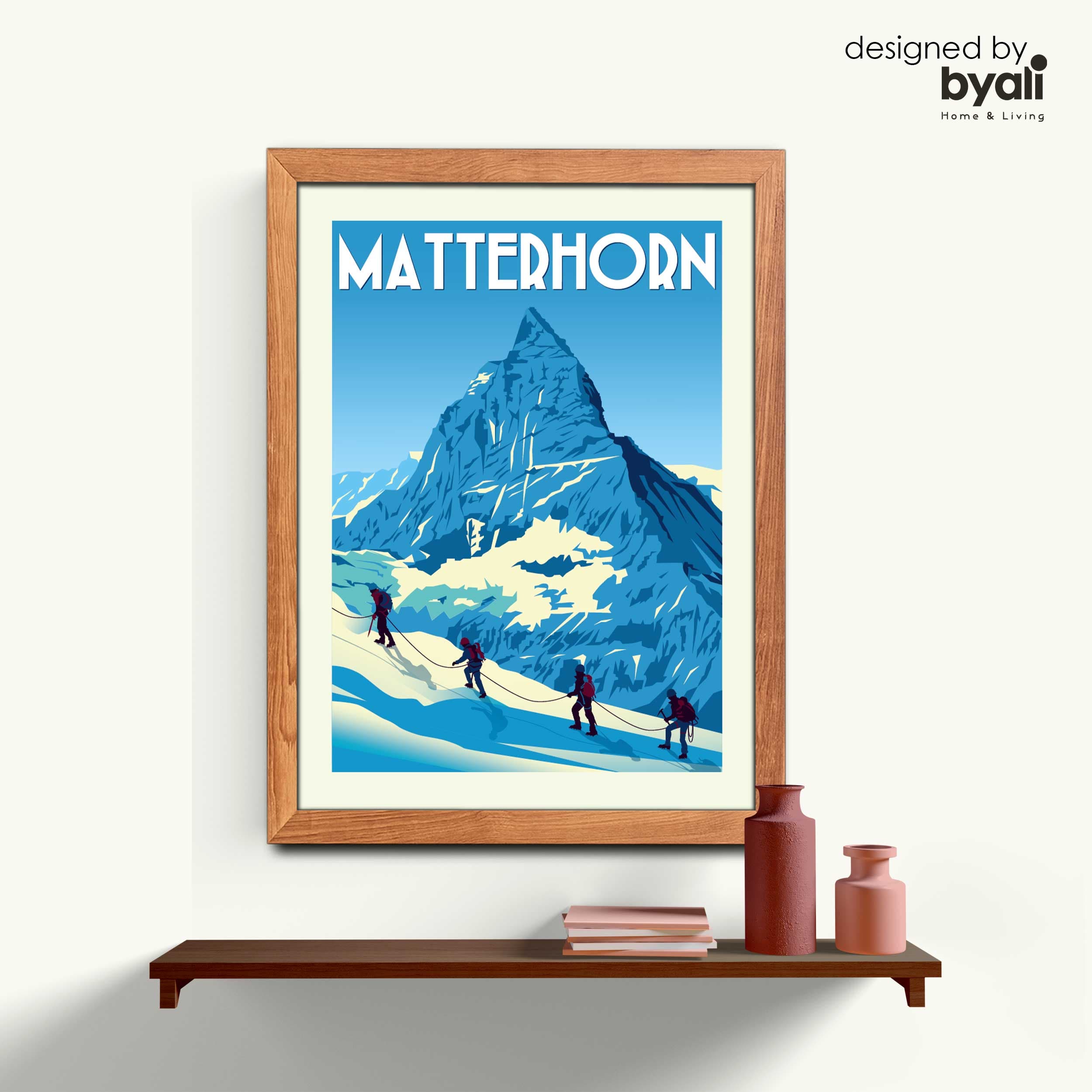 Matterhorn Retro Şehir Ahşap Çerçeveli Tablo