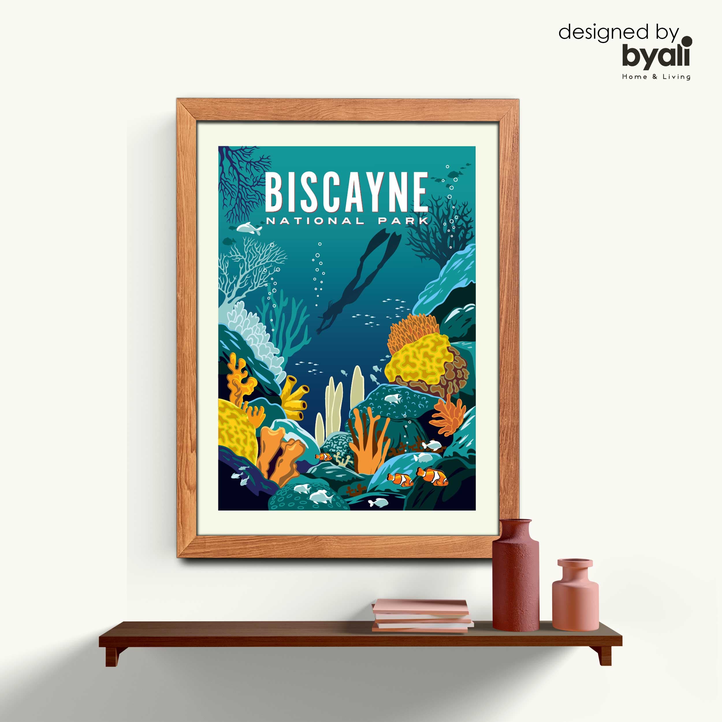 Biscayne Retro Şehir Ahşap Çerçeveli Tablo