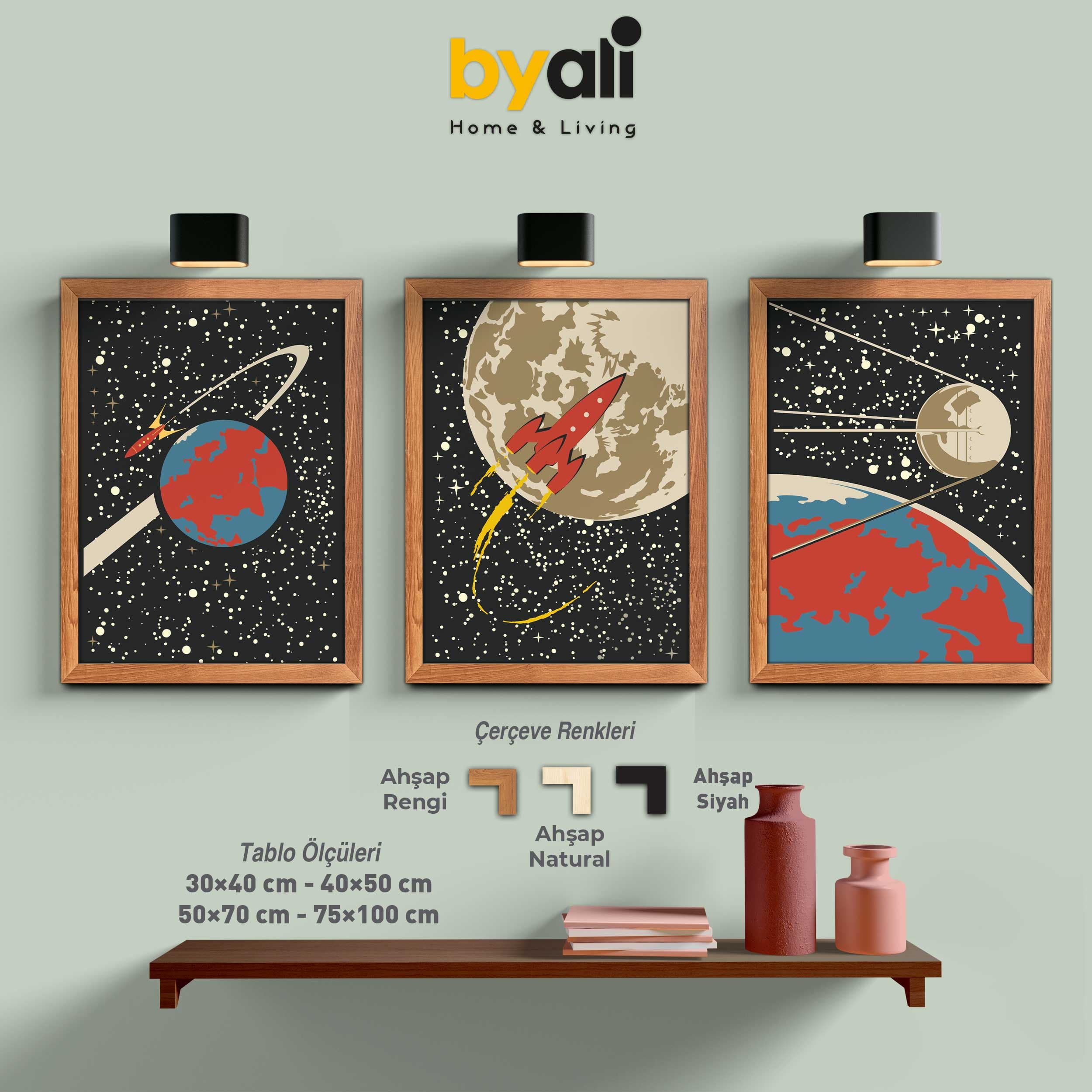 Retro Space 3’lü Tablo Seti 3272