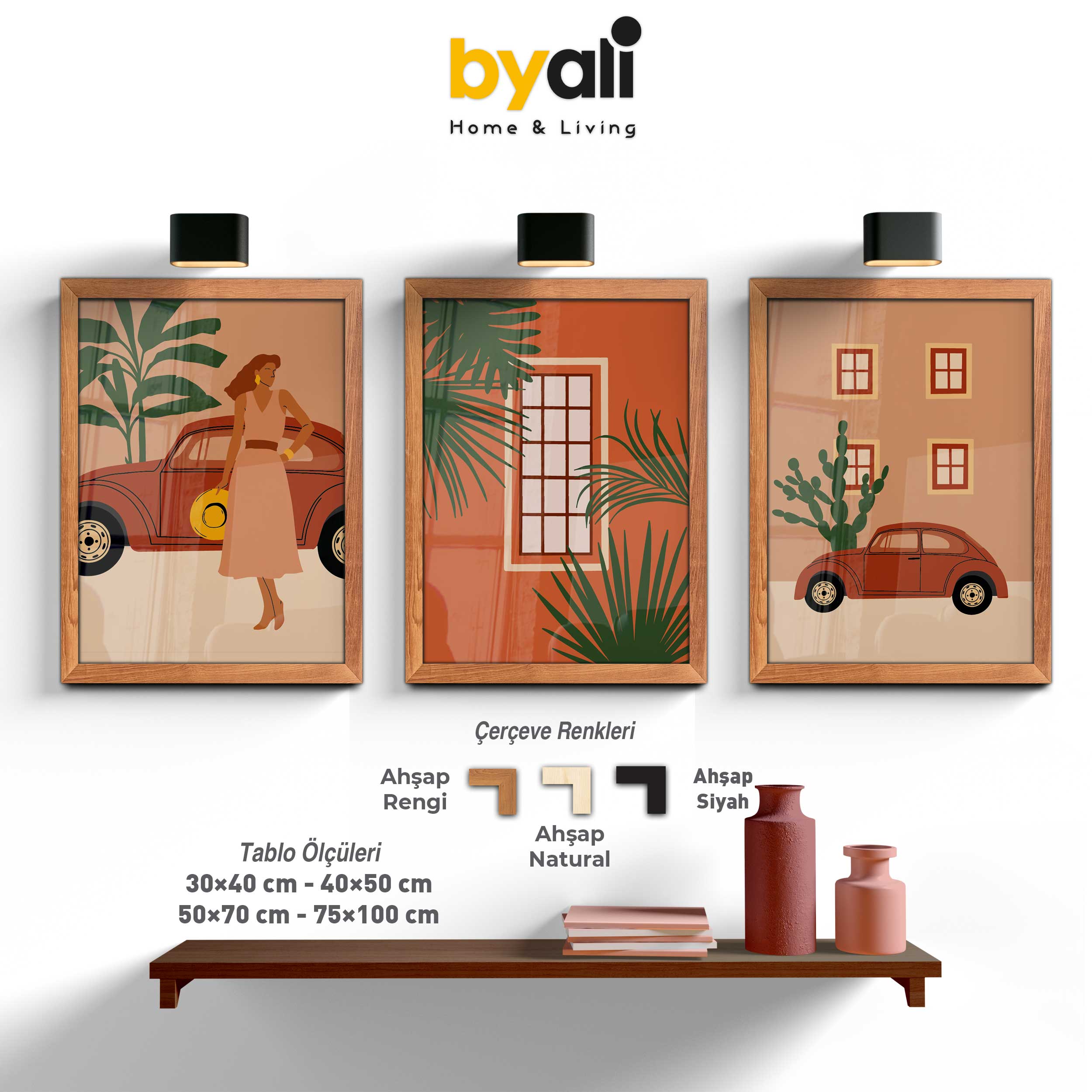 Boho Art 3’lü Tablo Seti 3282