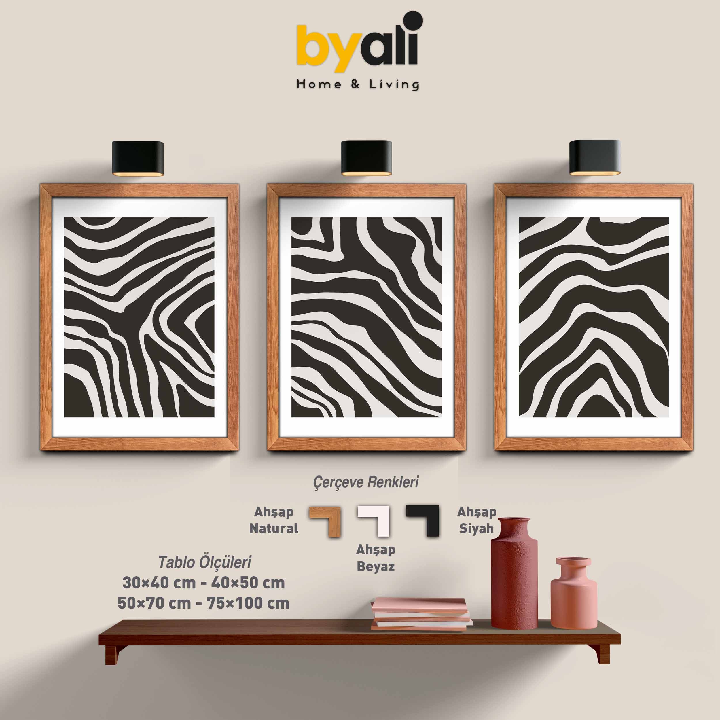 Minimalist Ahşap Çerçeveli 3’lü Tablo Seti 3161