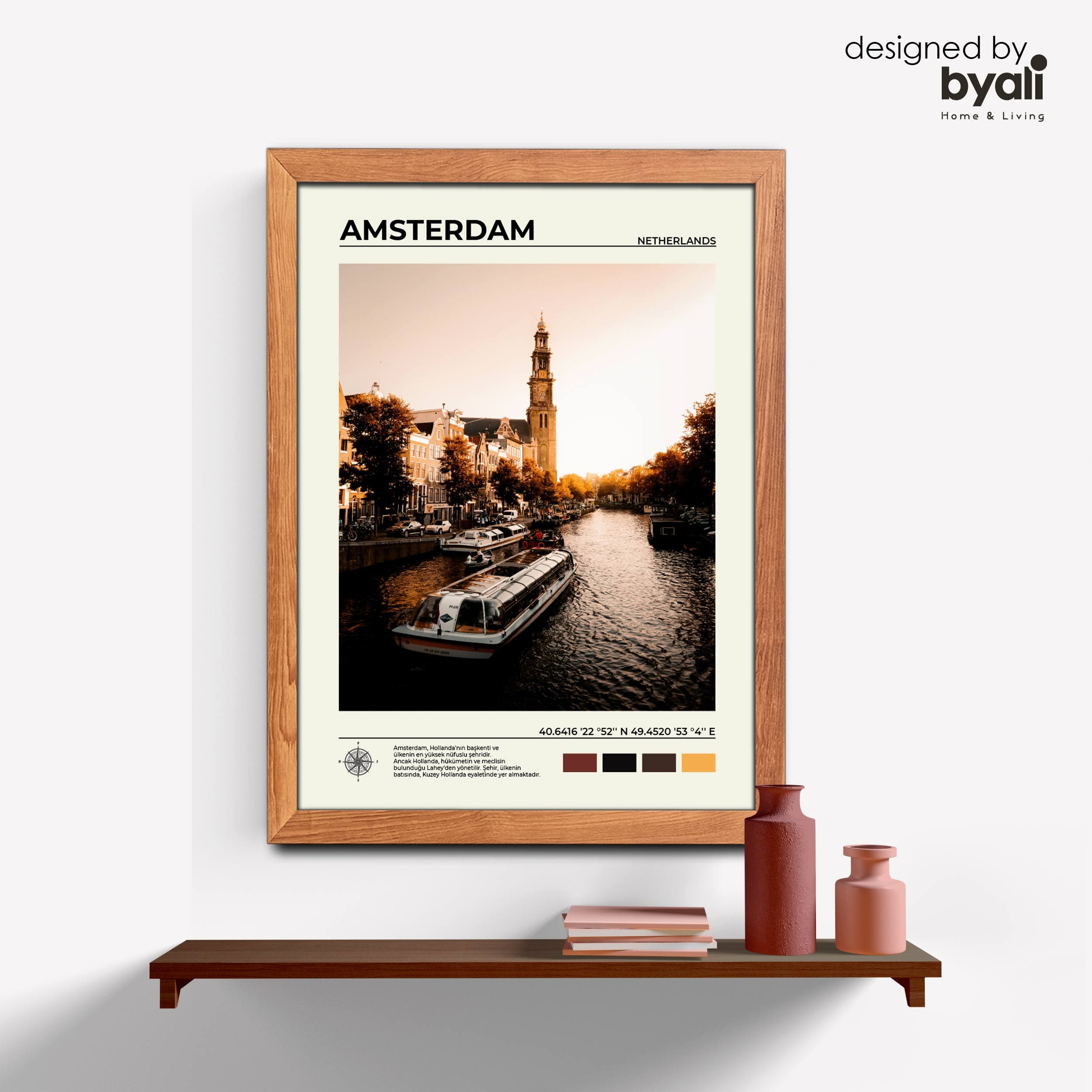 Amsterdam Ahşap Çerçeveli Tablo 1000-6