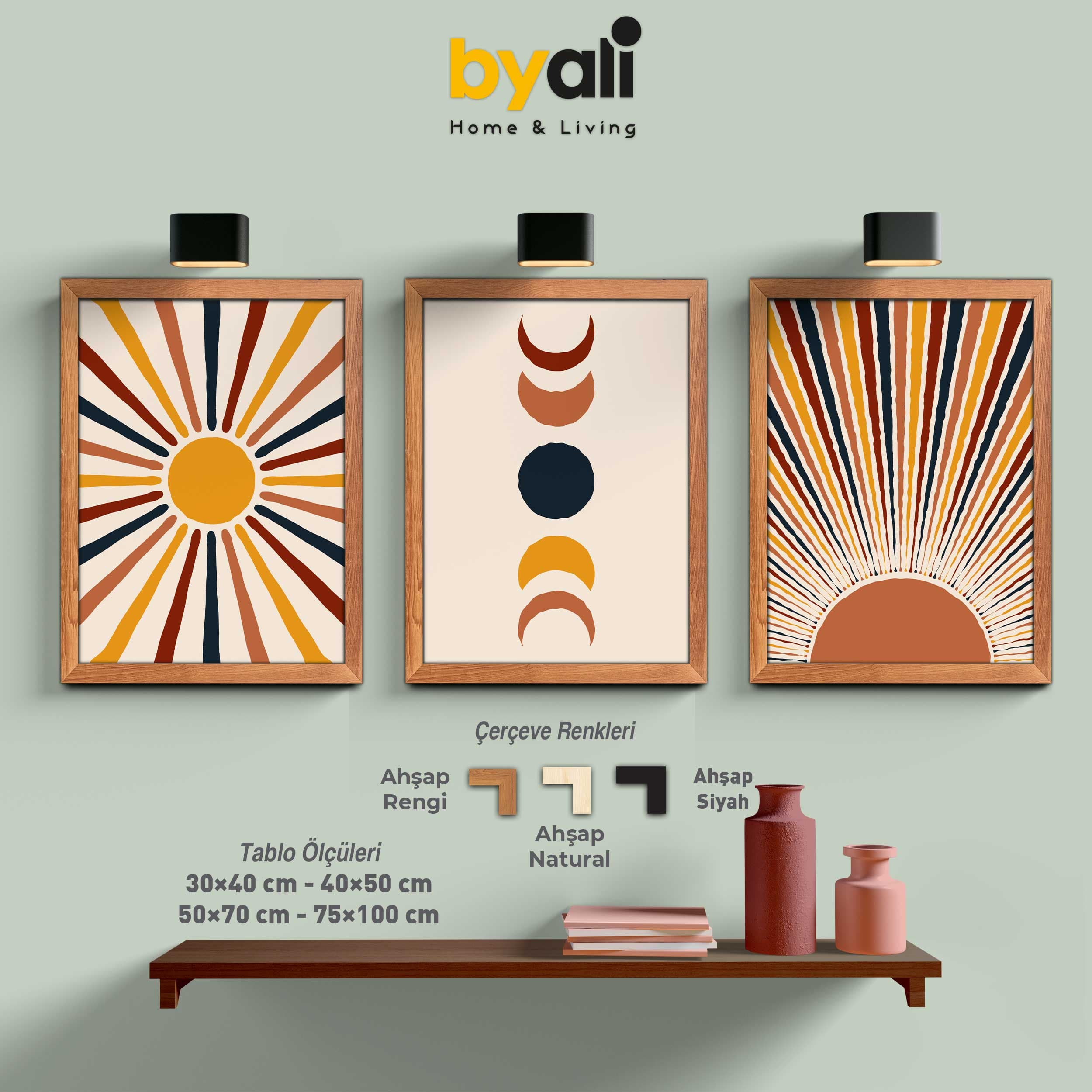 Boho Art 3’lü Tablo Seti 3251