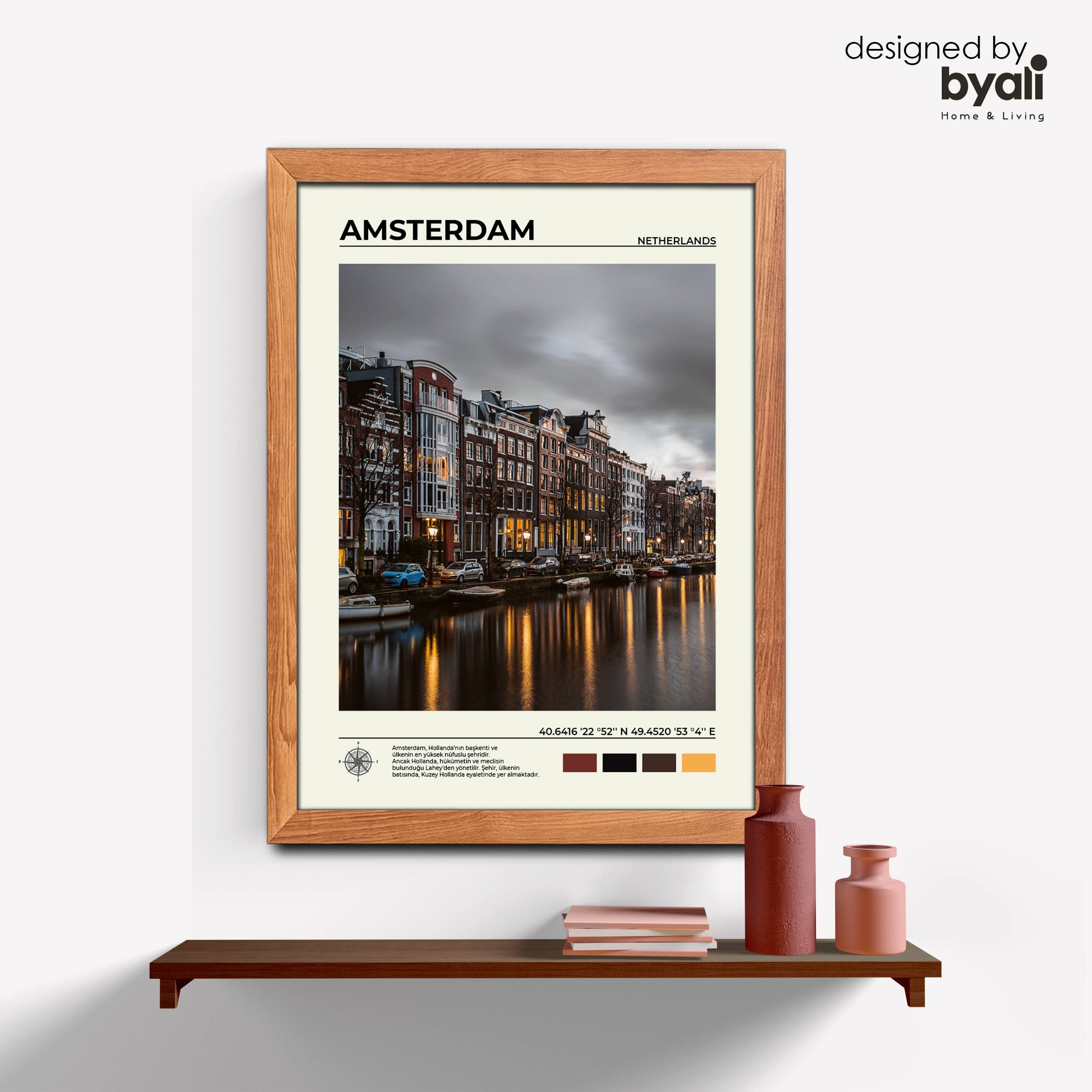 Amsterdam Ahşap Çerçeveli Tablo 1000-4