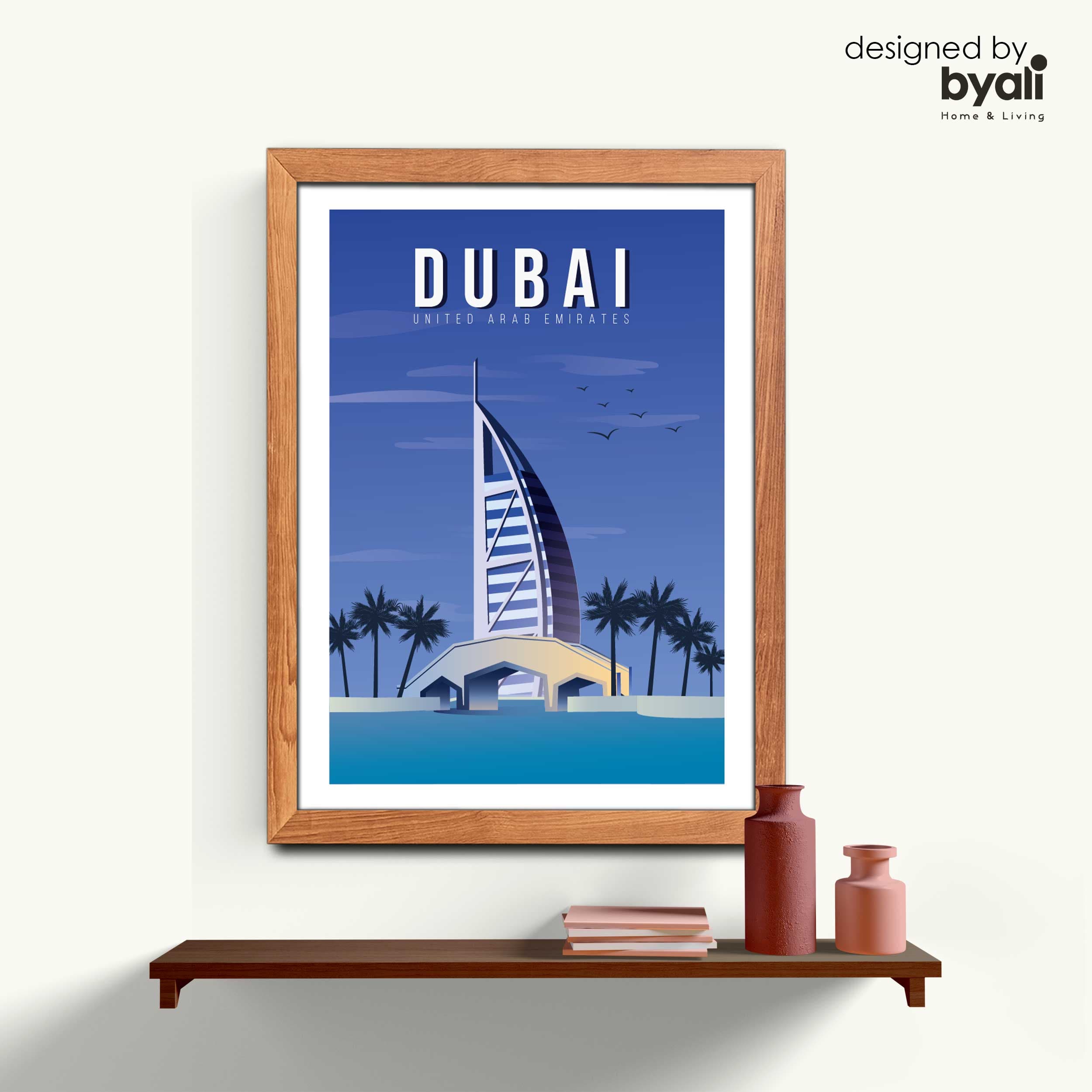 Dubai Retro Şehir Ahşap Çerçeveli Tablo 1048