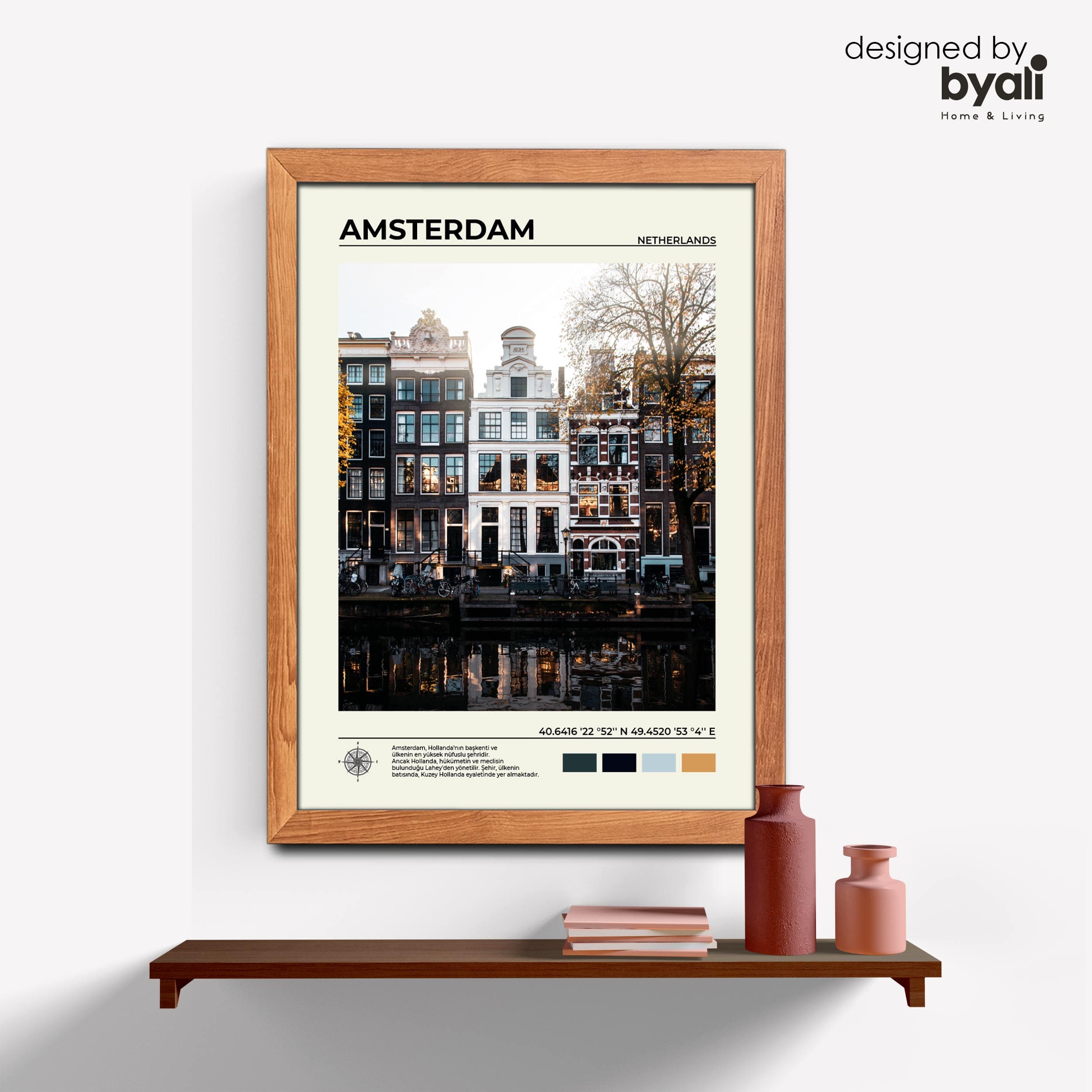 Amsterdam Ahşap Çerçeveli Tablo 1000