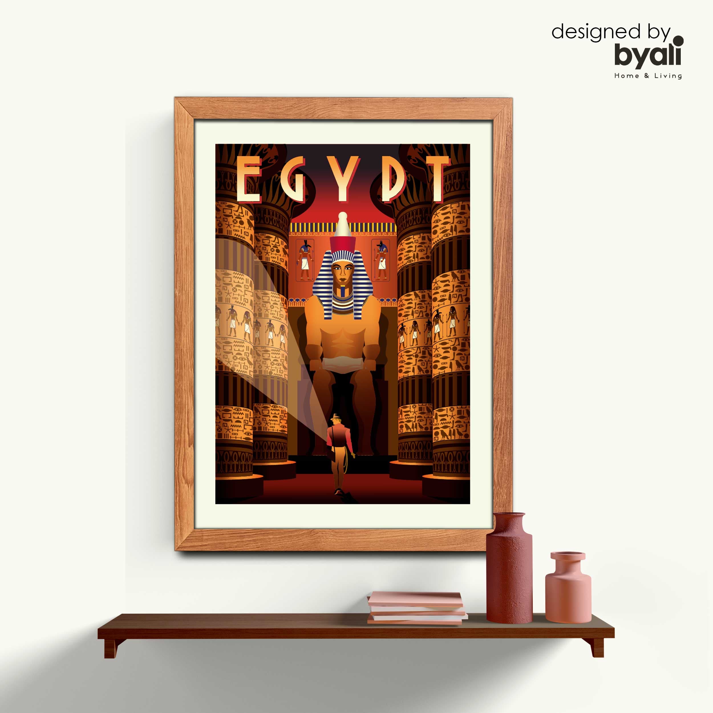 Egypt Retro Şehir Ahşap Çerçeveli Tablo 1081