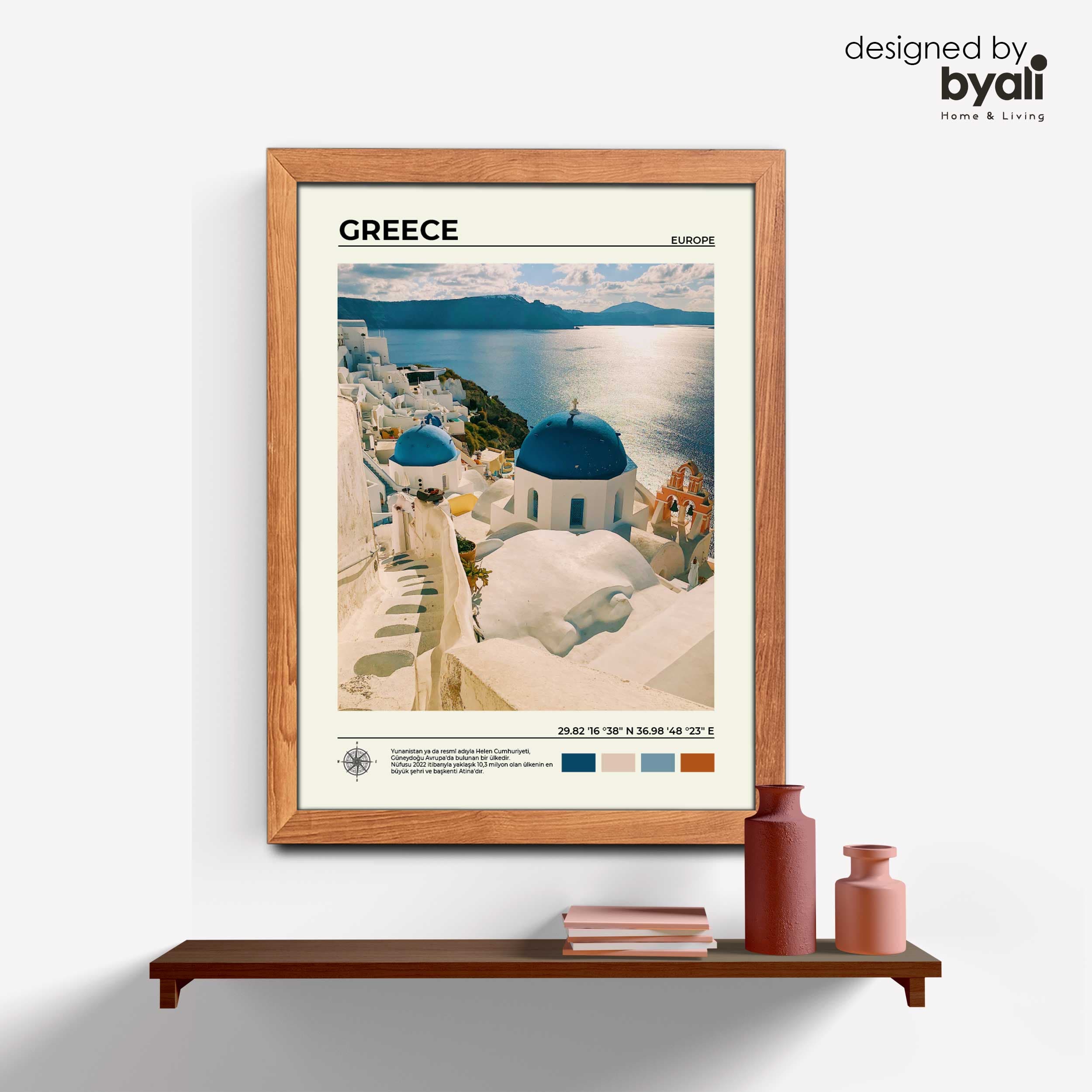 Greece Ahşap Çerçeveli Tablo 1003-2