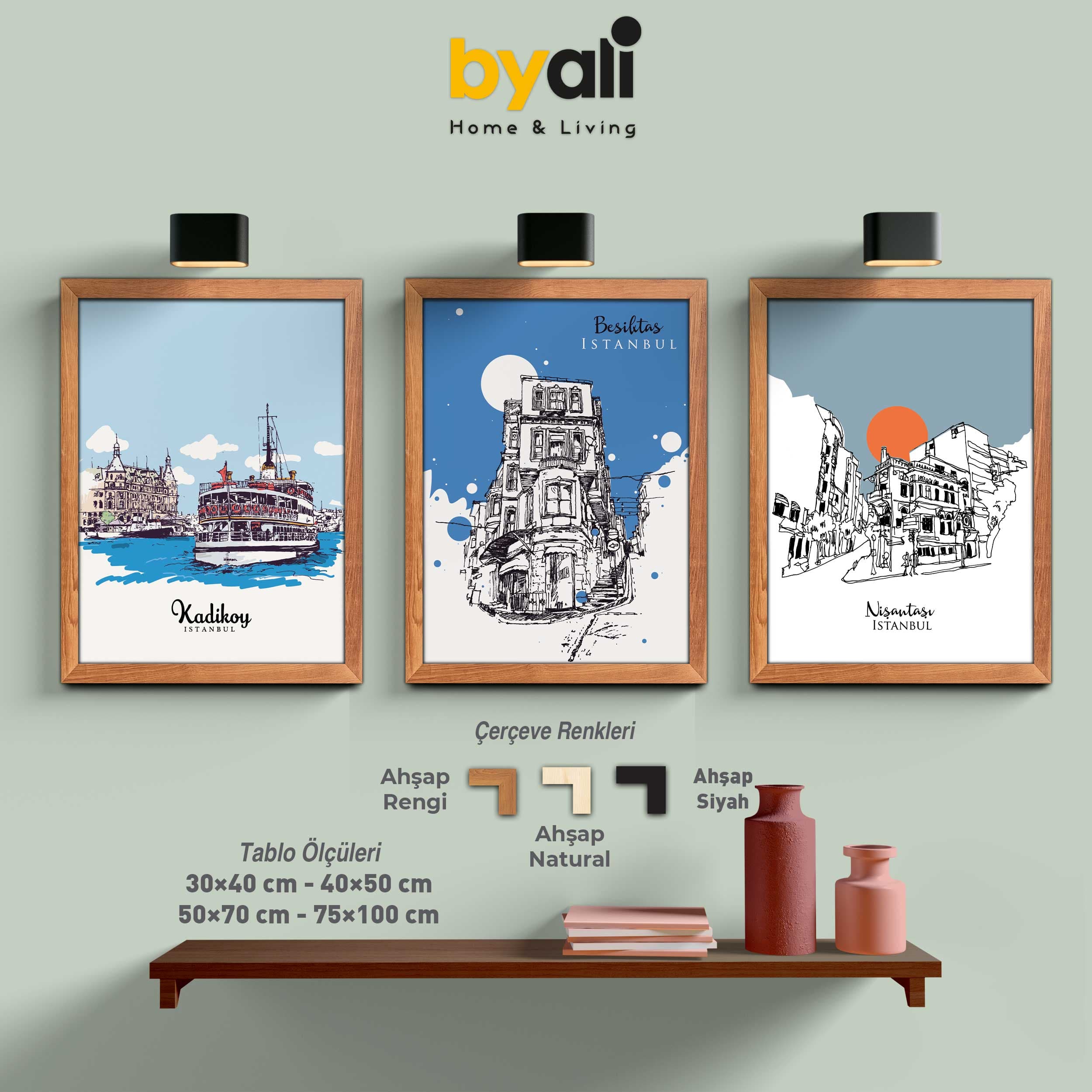 İstanbul Sketch 3’lü Tablo Seti