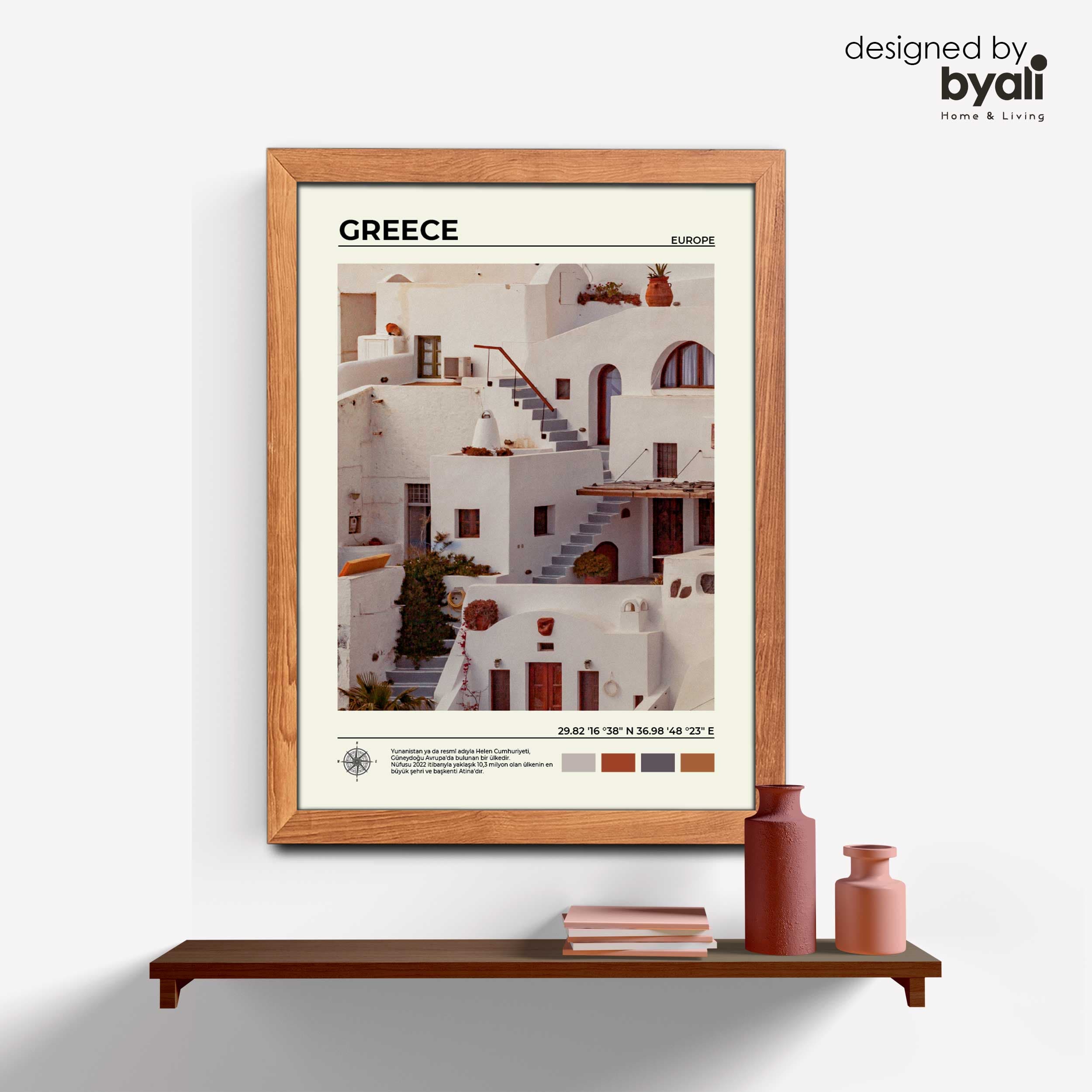 Greece Ahşap Çerçeveli Tablo 1004-3