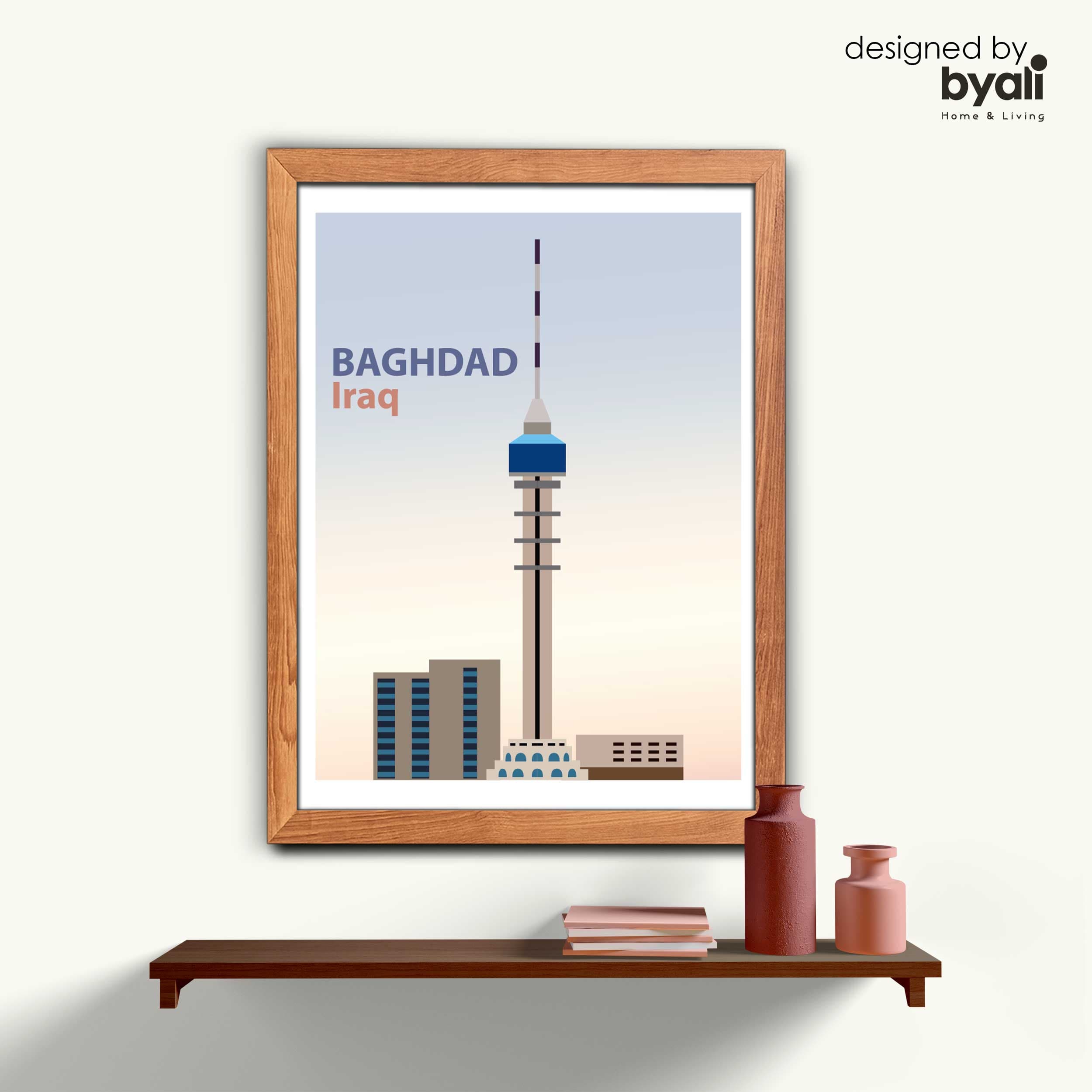 Baghdad – Iraq Retro Şehir Ahşap Çerçeveli Tablo