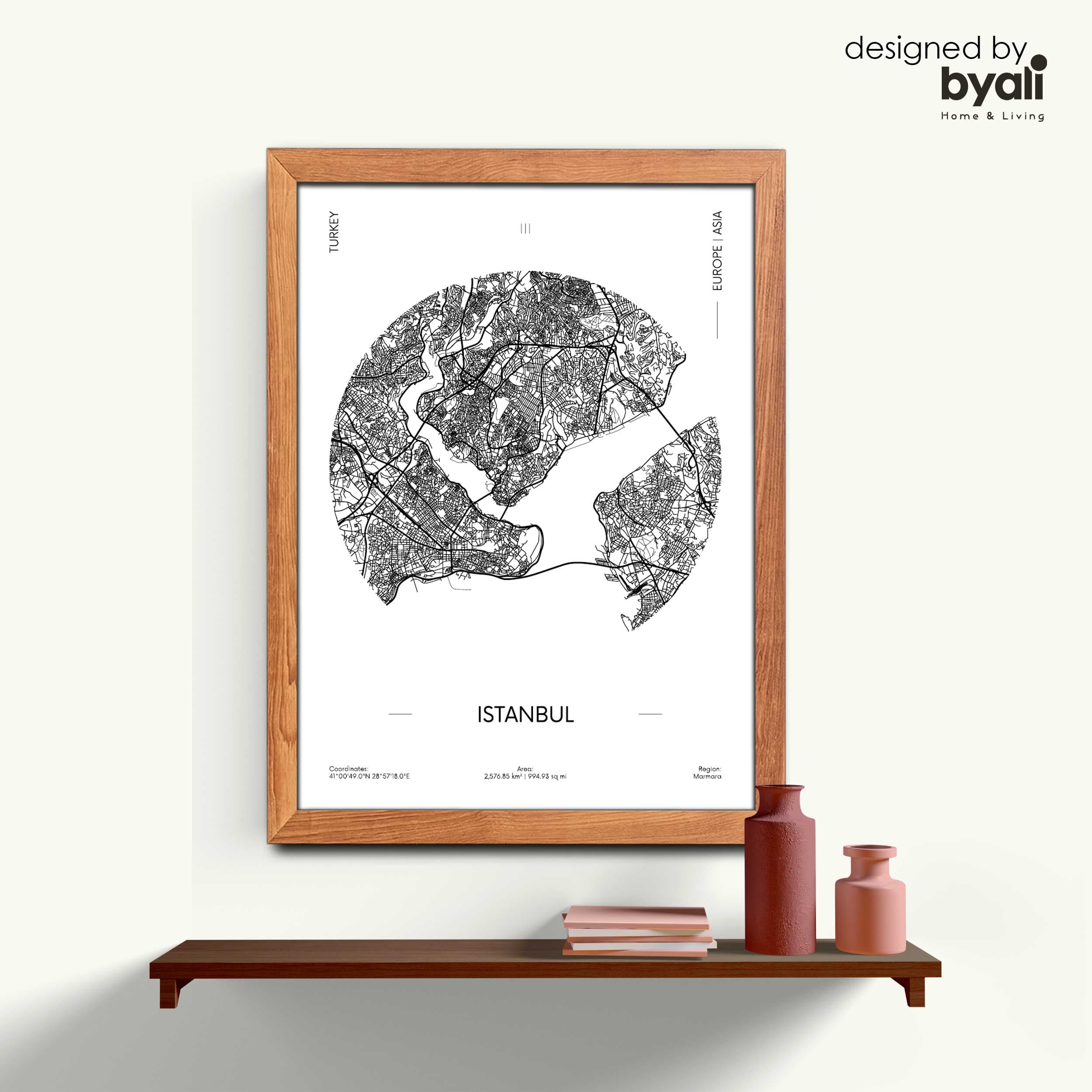 İstanbul Map Ahşap Çerçeveli Tablo
