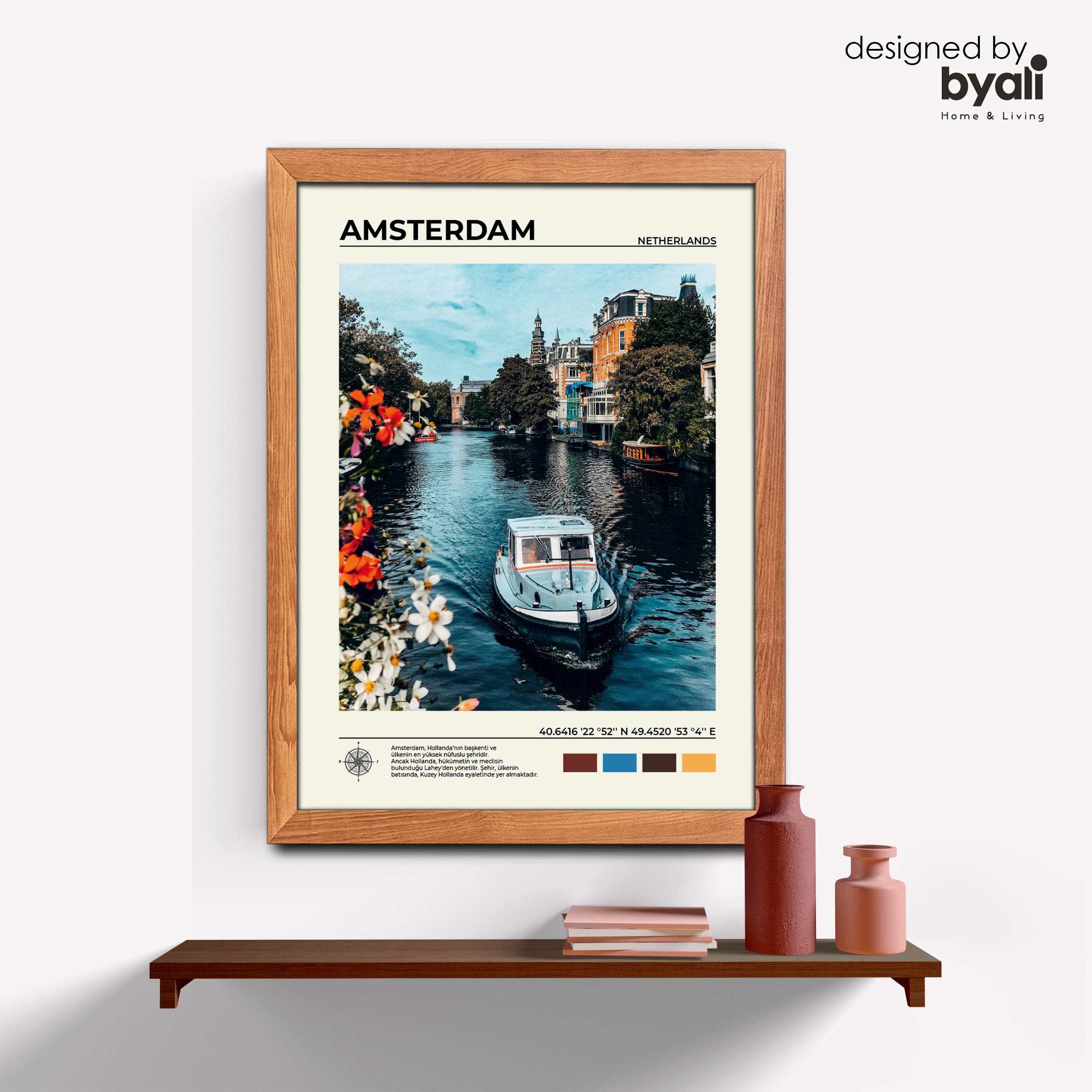 Amsterdam Ahşap Çerçeveli Tablo 1000-5