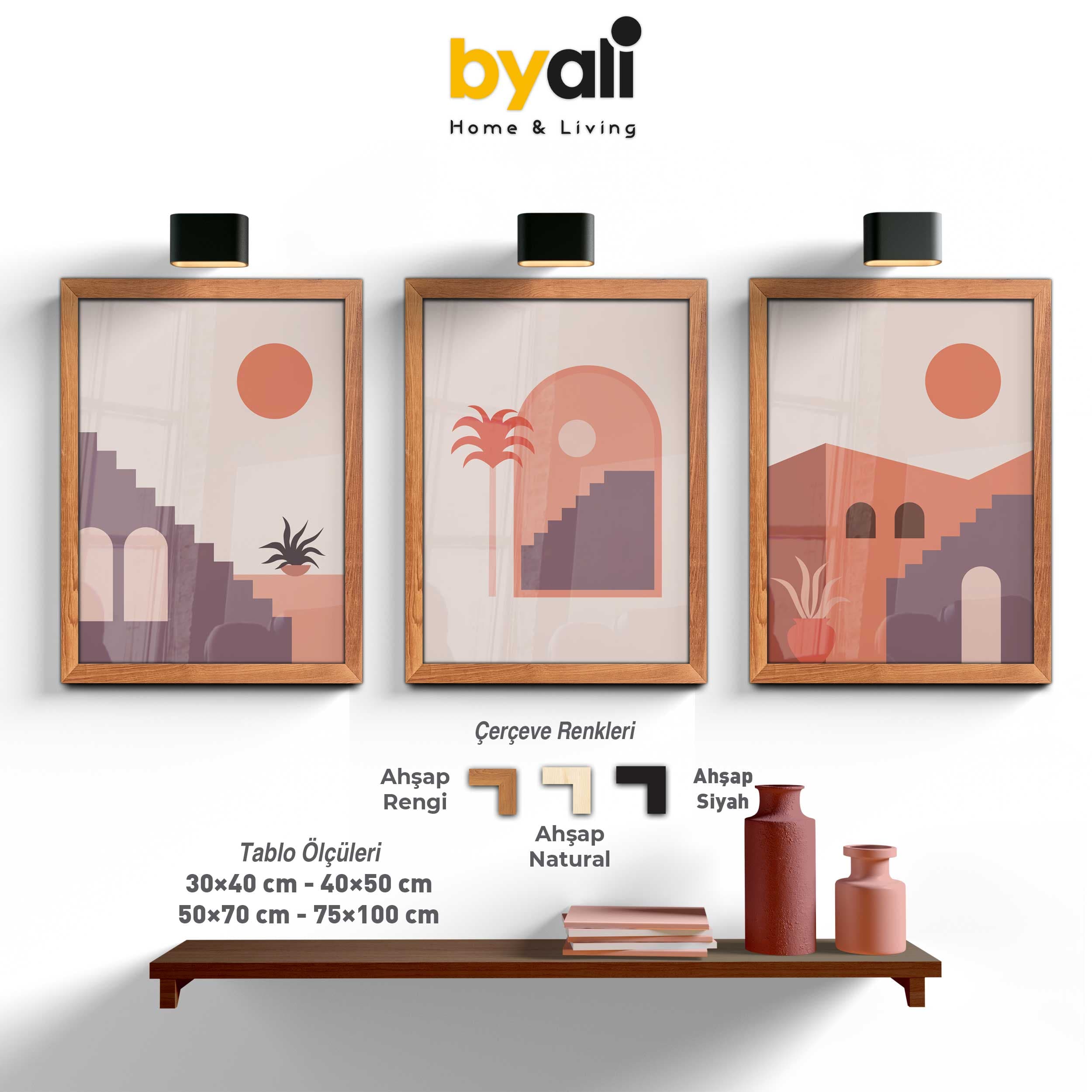 Boho Style 3’lü Tablo Seti