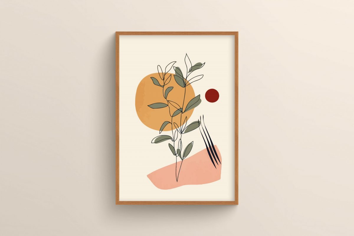 Ahşap Çerçeveli Soyut 3'lü Tablo Seti 3002 - Görsel 3