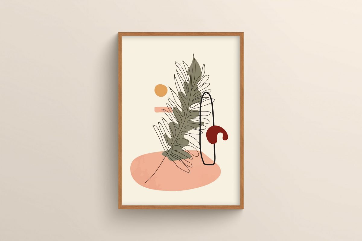 Ahşap Çerçeveli Soyut 3'lü Tablo Seti 3002 - Görsel 2