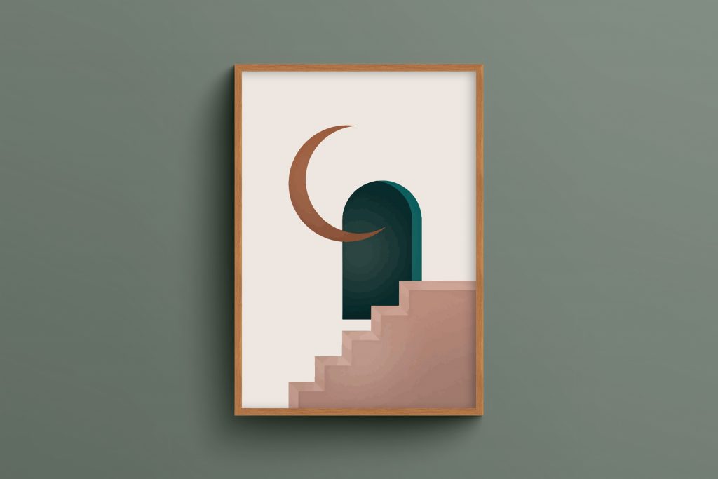 Ahşap Çerçeveli boho wall art 3'lü Tablo Seti 3003