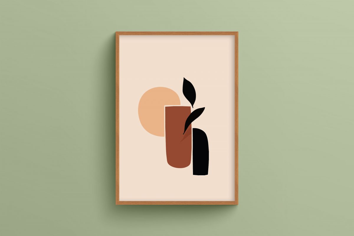 Ahşap Çerçeveli Soyut 3’lü Tablo Seti 3002