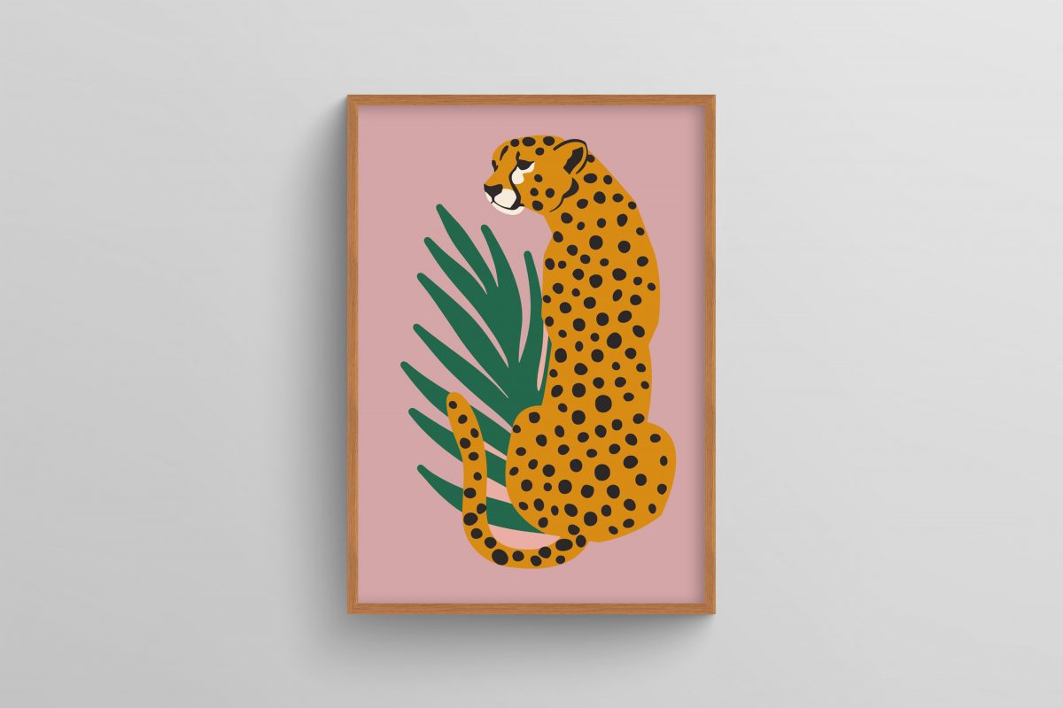 Ahşap Çerçeveli jaguar 3’lü Tablo Seti