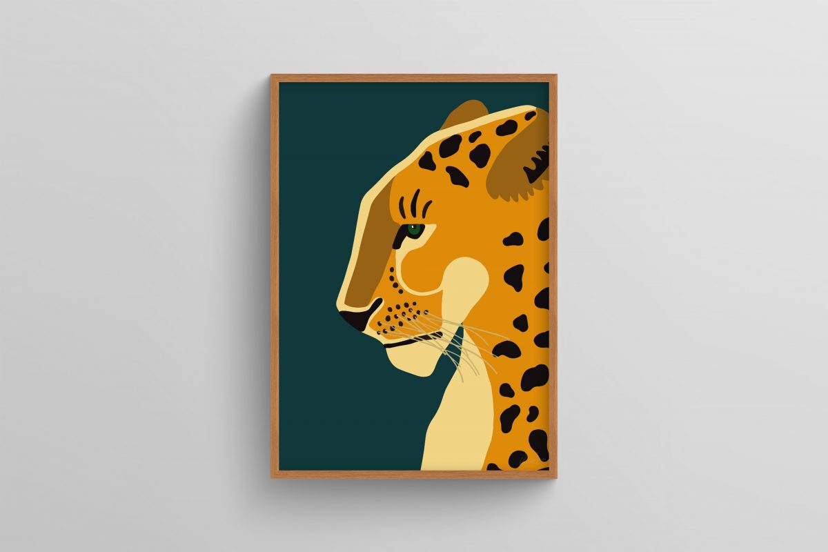 Ahşap Çerçeveli jaguar 3’lü Tablo Seti