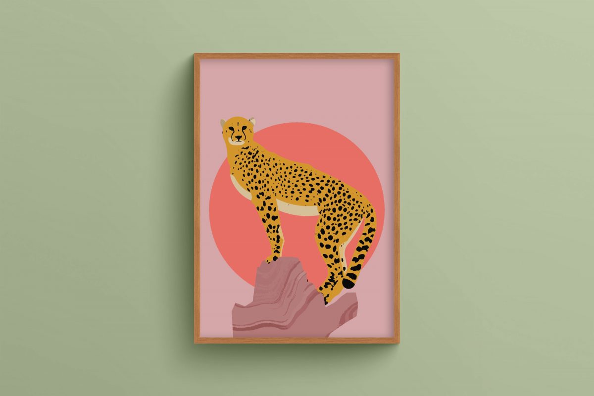 Ahşap Çerçeveli jaguar 3’lü Tablo Seti