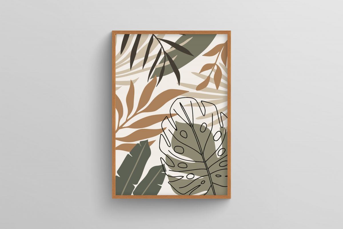 Ahşap Çerçeveli Leafs 3’lü Tablo Seti