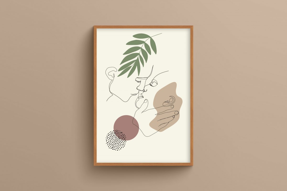 Ahşap Çerçeveli Minimalist 3’lü Tablo Seti