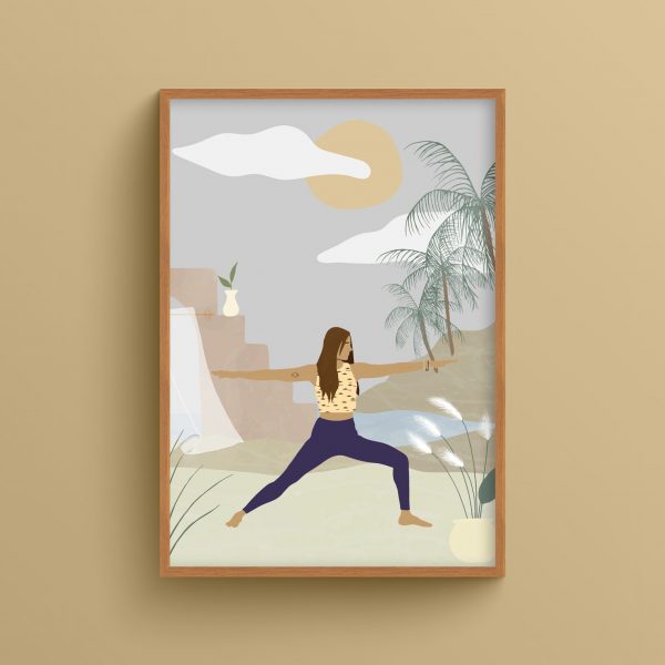 Ahşap Çerçeveli yoga 3’lü Tablo Seti