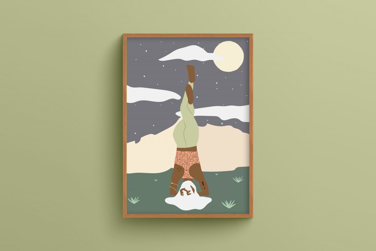 Ahşap Çerçeveli yoga 3’lü Tablo Seti